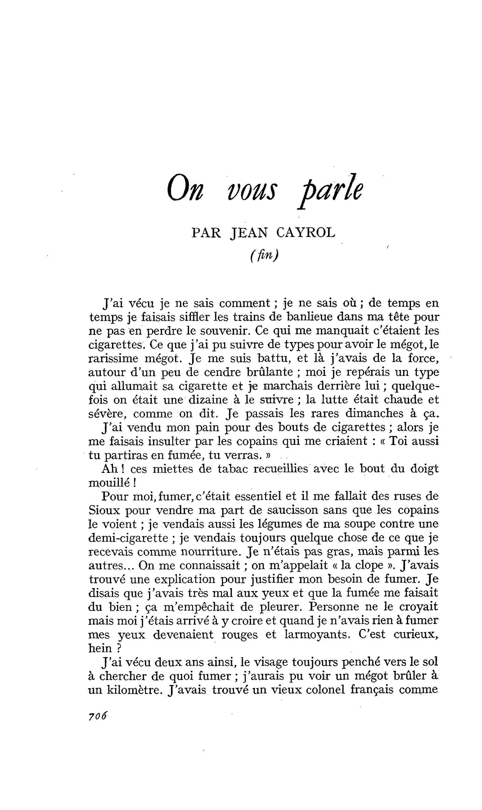 On vous parle (fin)