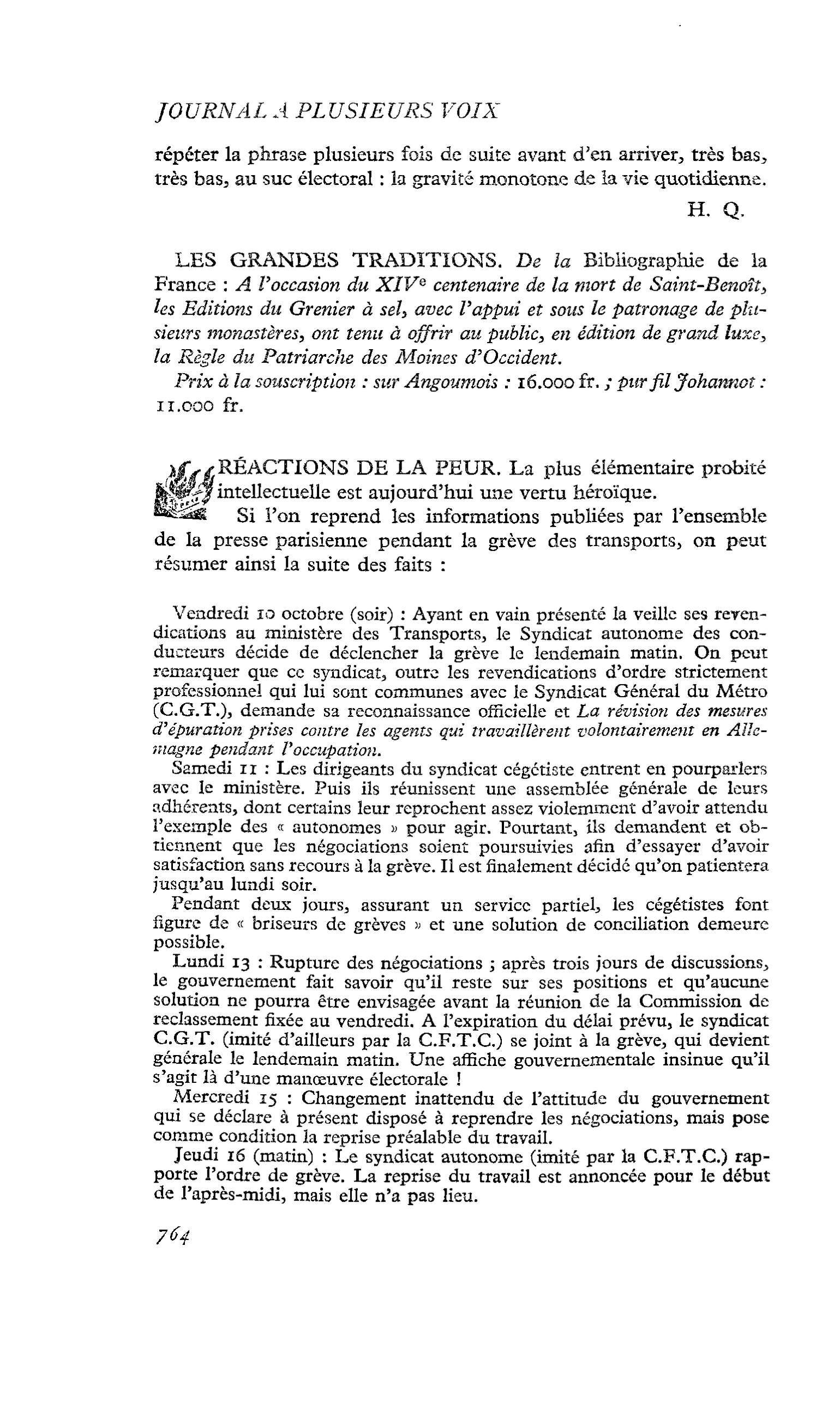 LES GRANDES TRADITIONS
