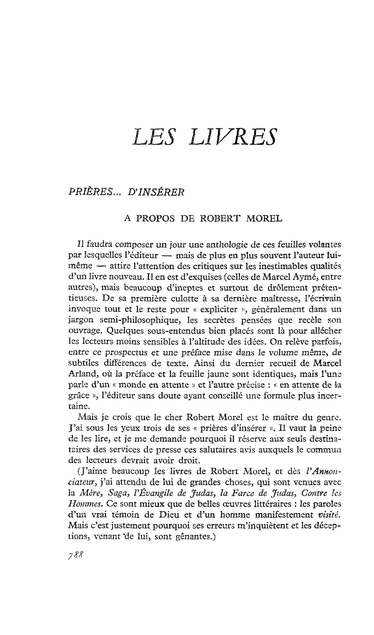 A PROPOS DE ROBERT MOREL