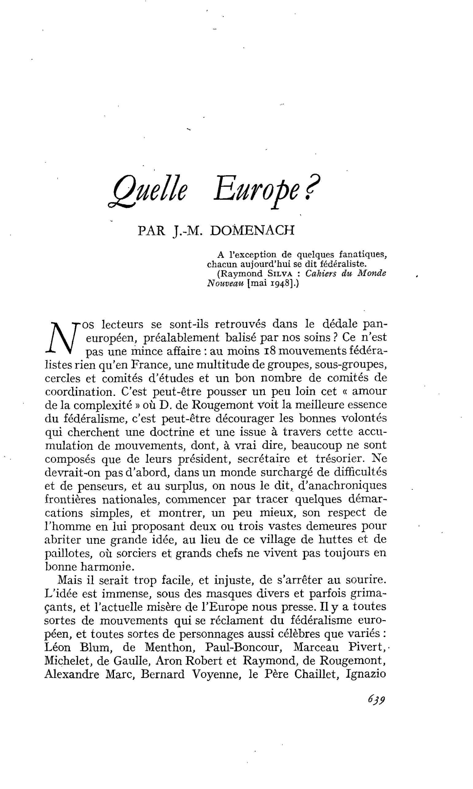 Quelle Europe ?