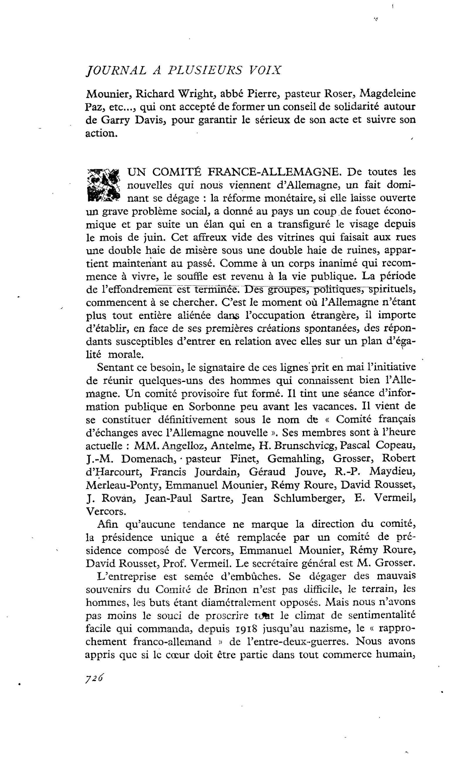 Un comité France-Allemagne