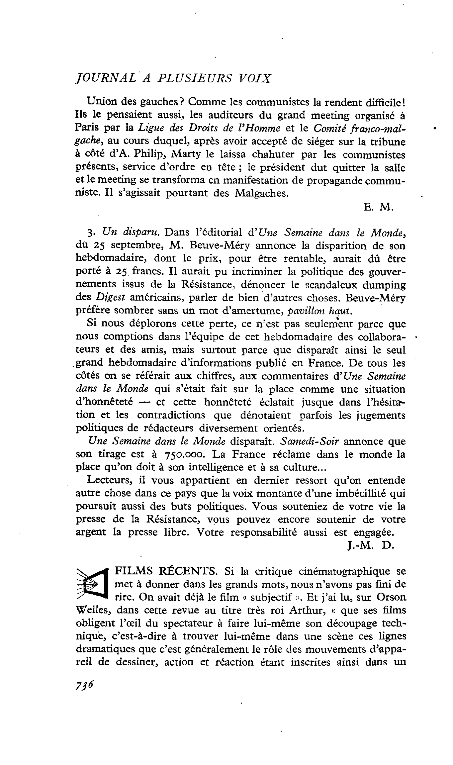 FILMS RÉCENTS