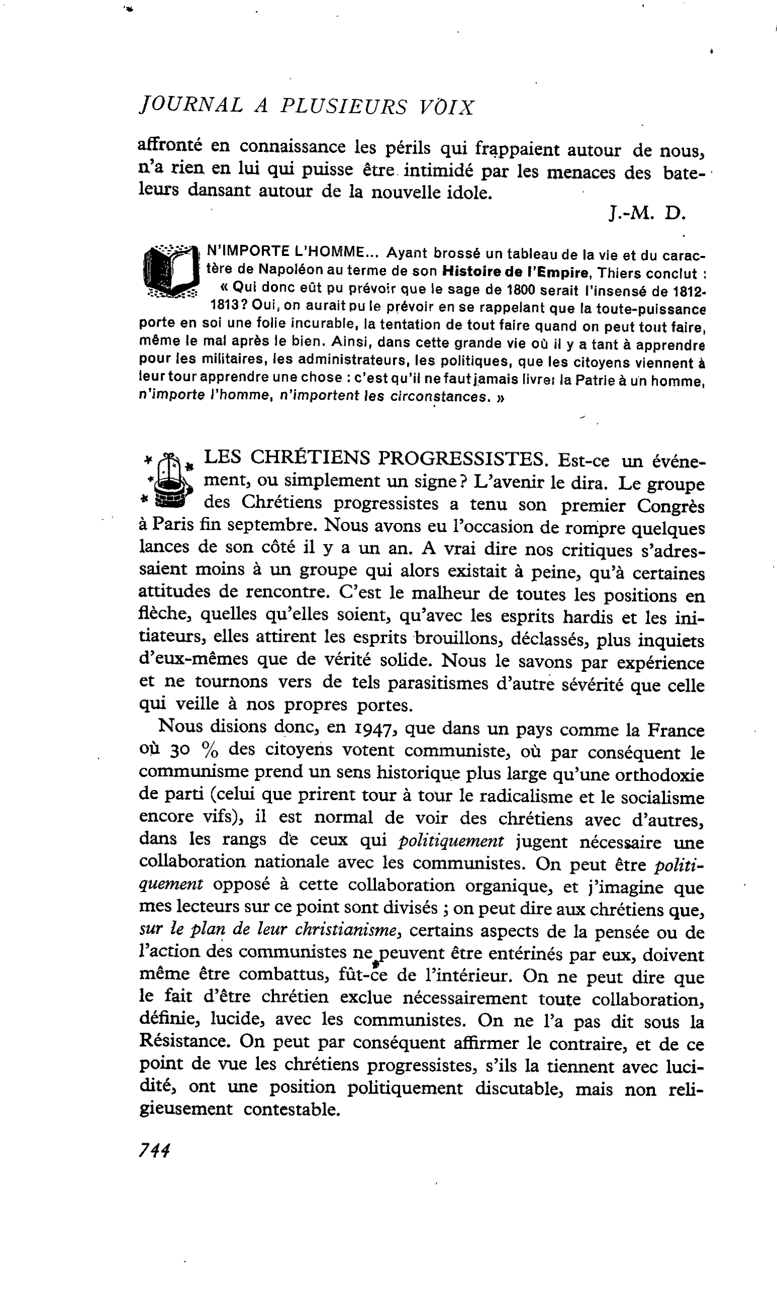 LES CHRÉTIENS PROGRESSISTES