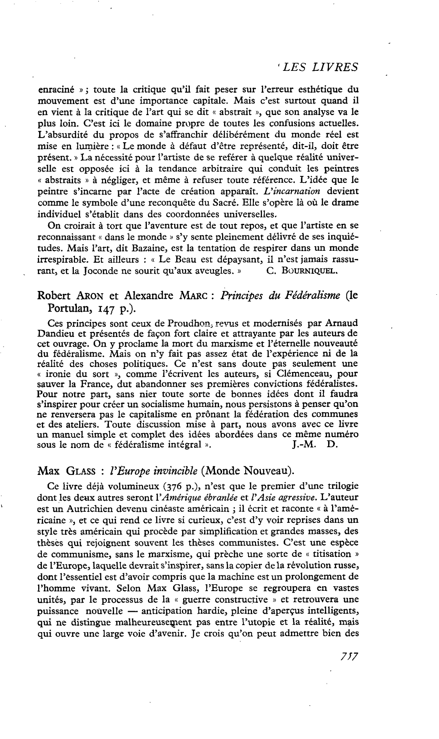 Robert Aron et Alexandre Marc : Principes du Fédéralisme