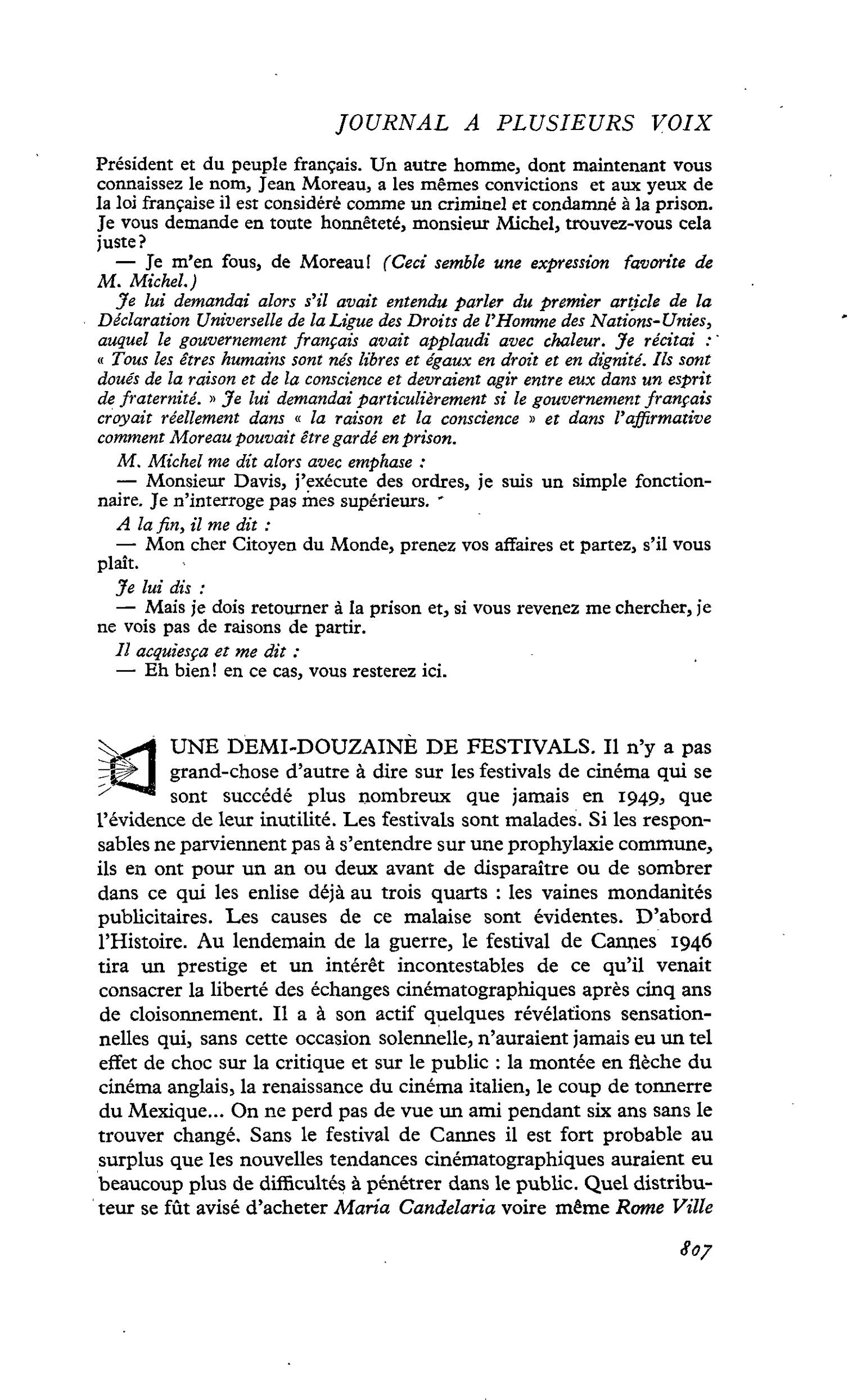 UNE DEMI-DOUZAINE DE FESTIVALS