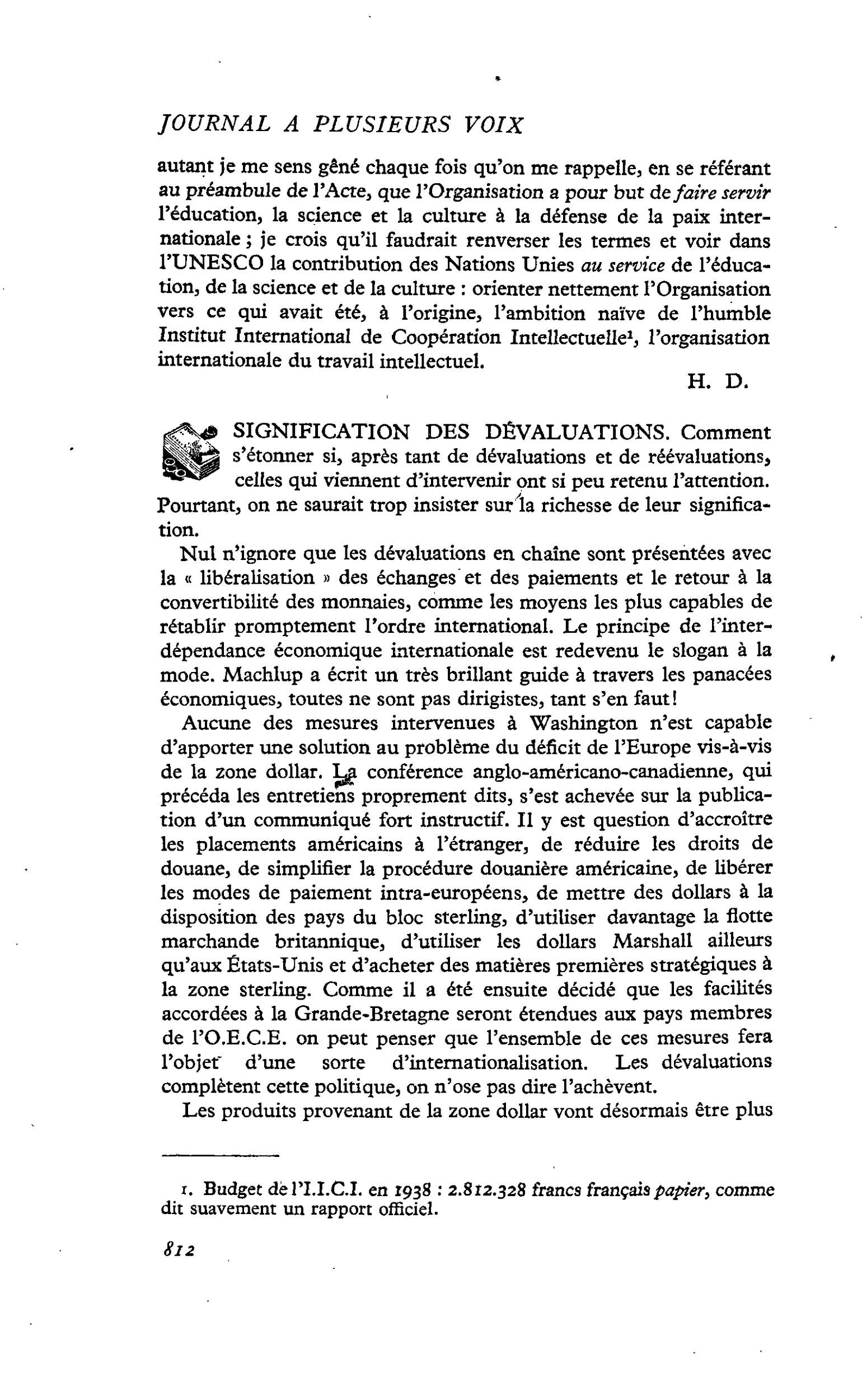 Signification des dévaluations