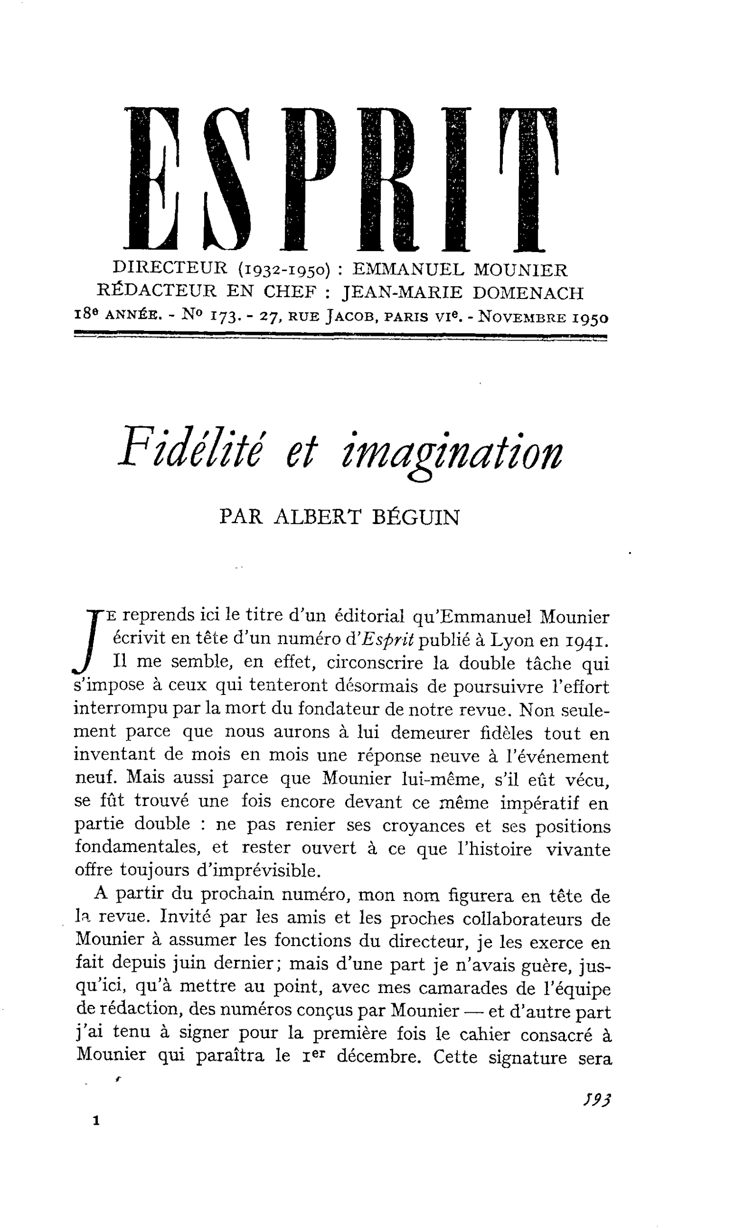 Fidélité et imagination