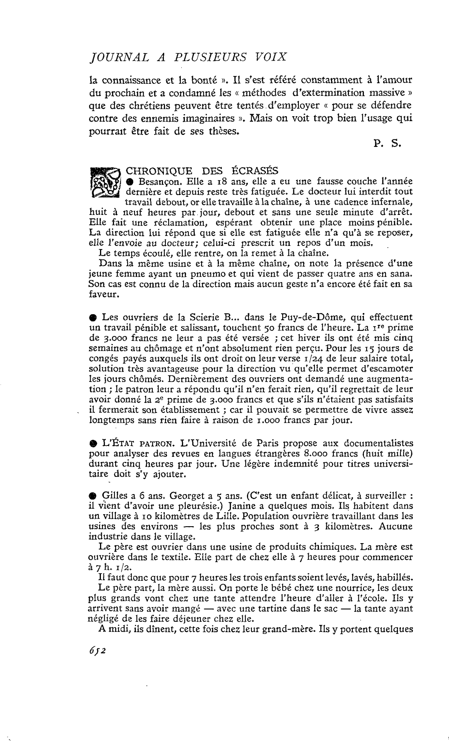 CHRONIQUE DES ÉCRASÉS