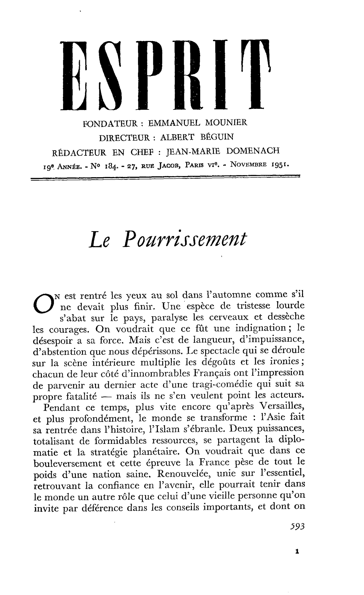 Le Pourrissement