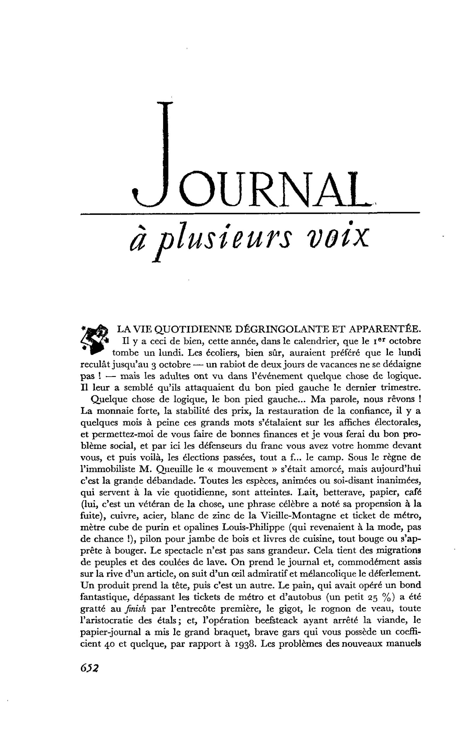 LA VIE QUOTIDIENNE DÉGRINGOLANTE ET APPARENTÉE