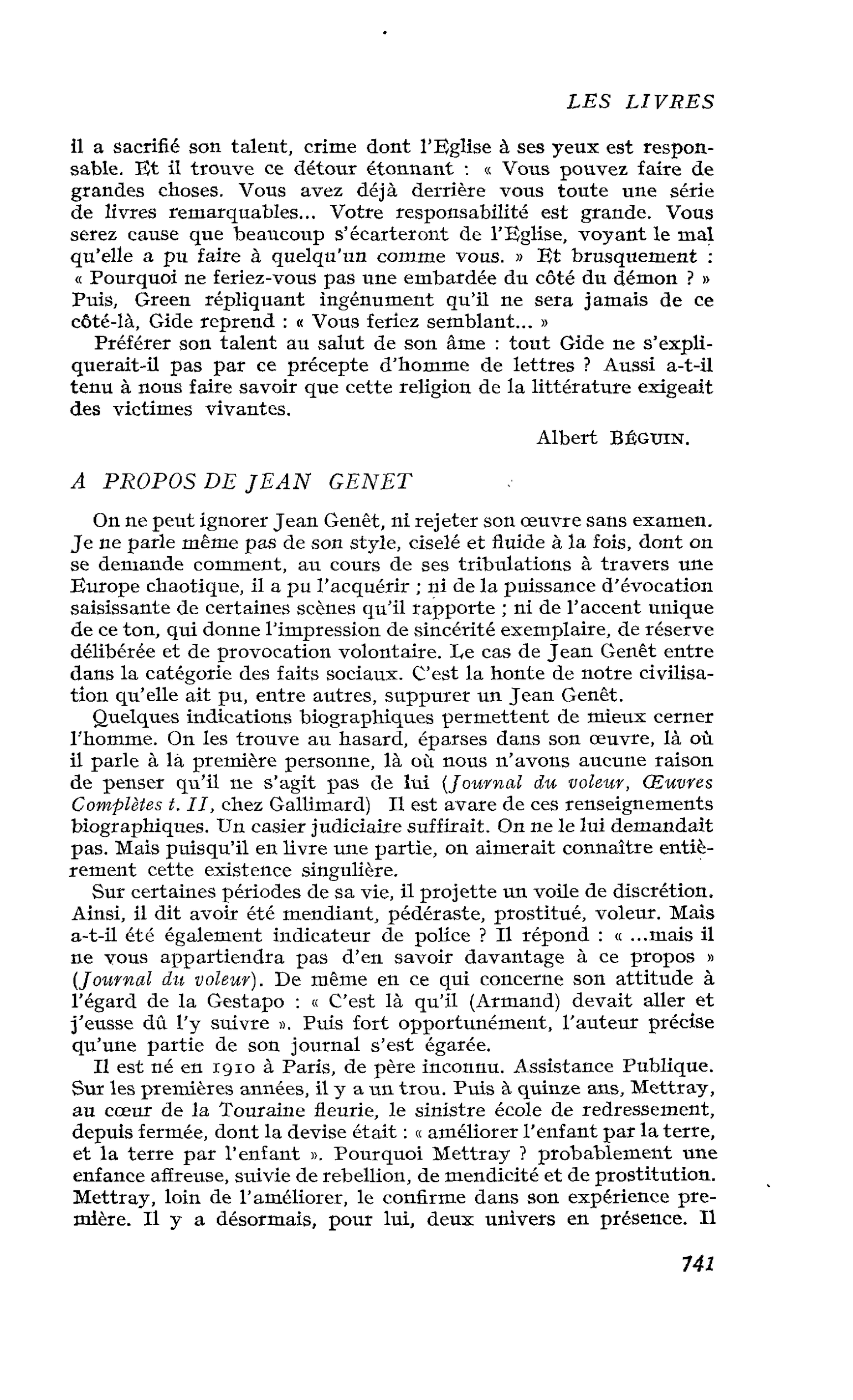 A PROPOS DE JEAN GENET