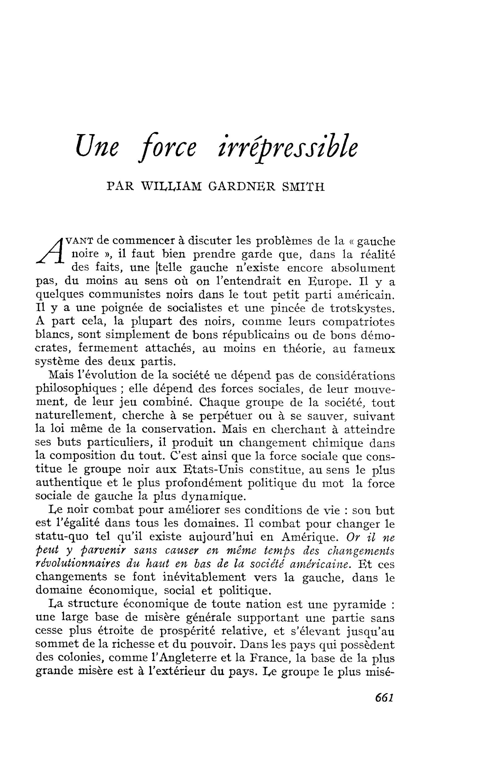 Une force irrépressible