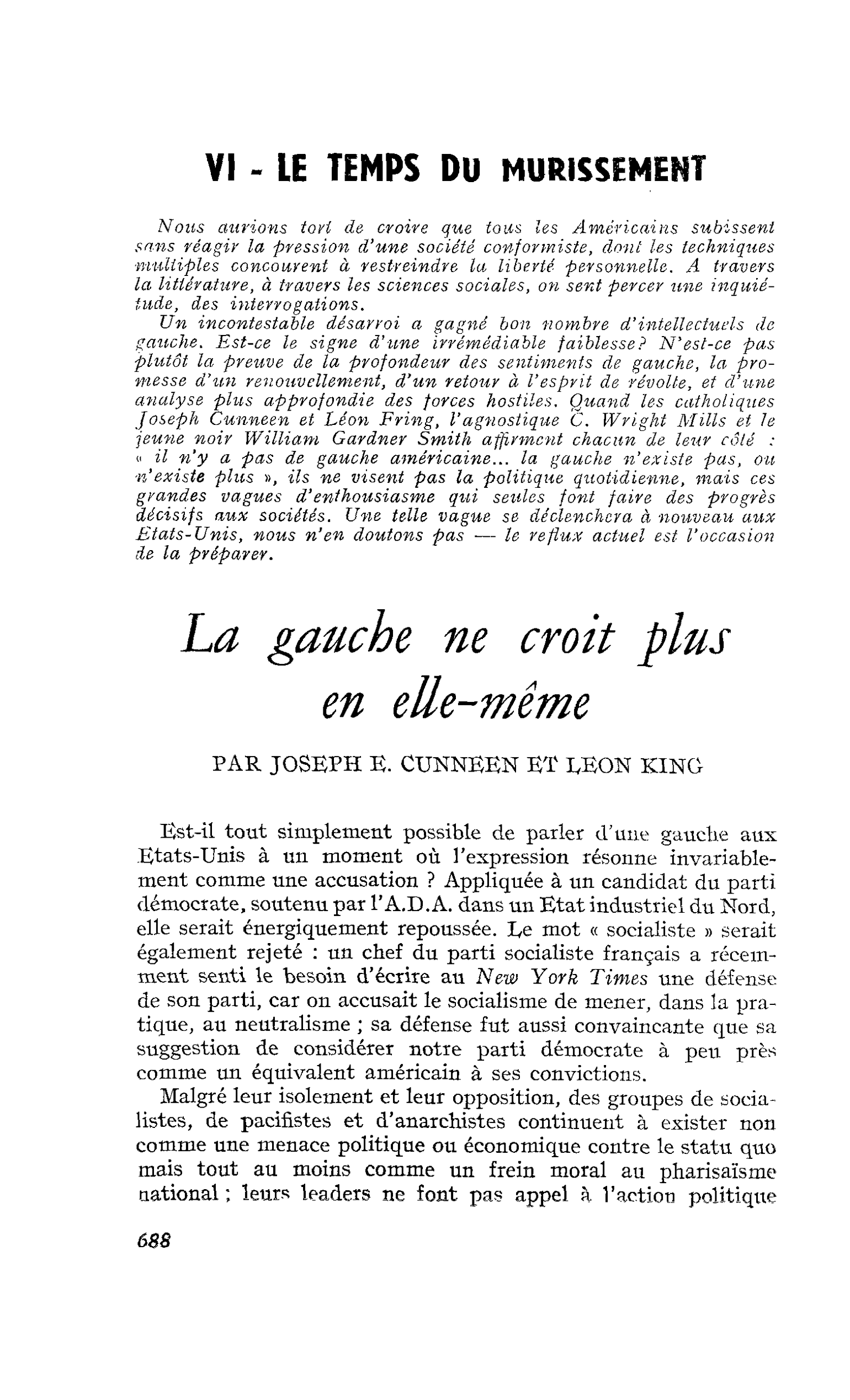La gauche ne croit plus en elle-même