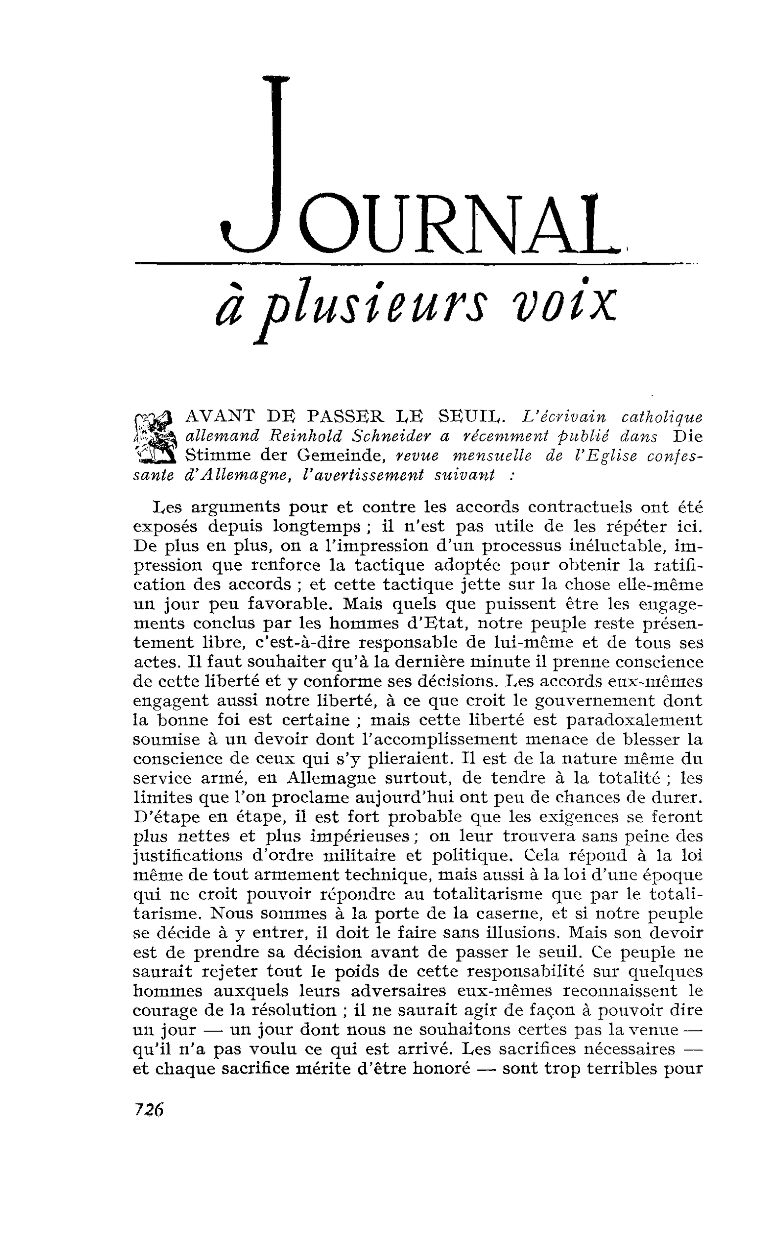 AVANT DE PASSER LE SEUIL