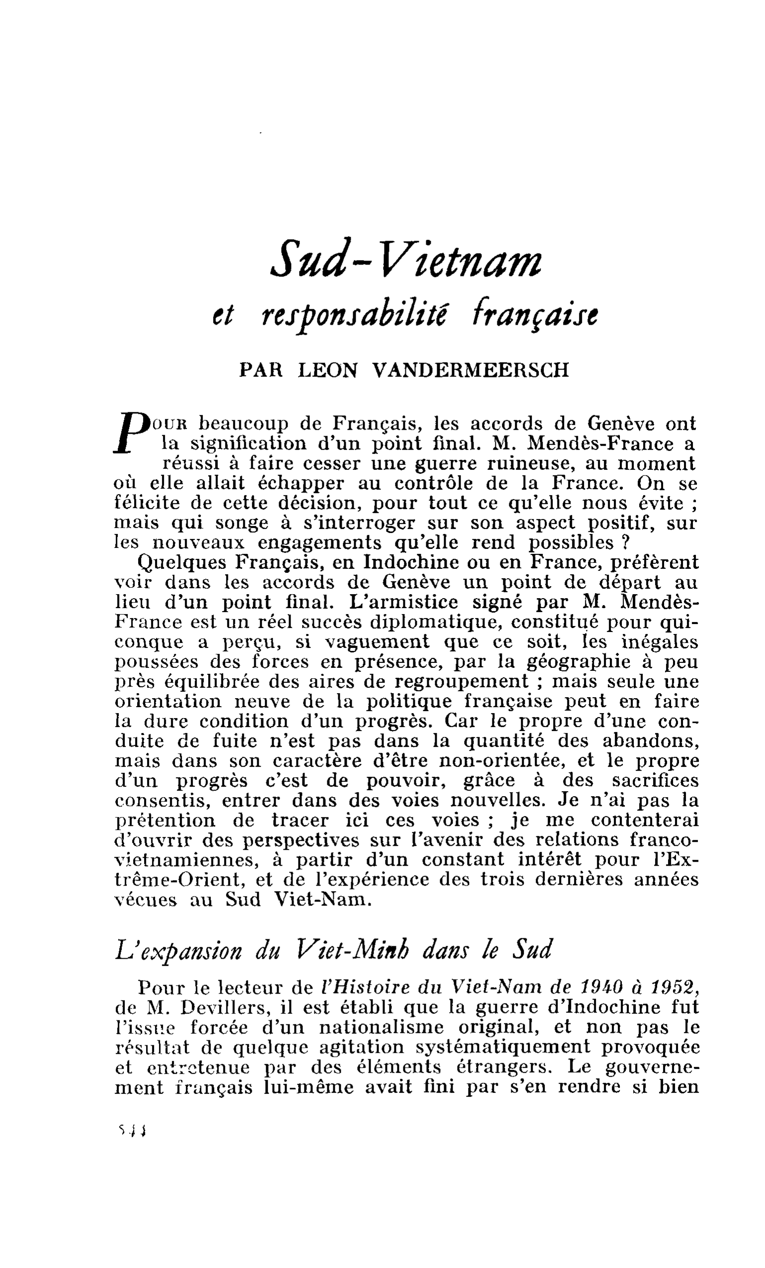 Sud-Vietnam et responsabilité française