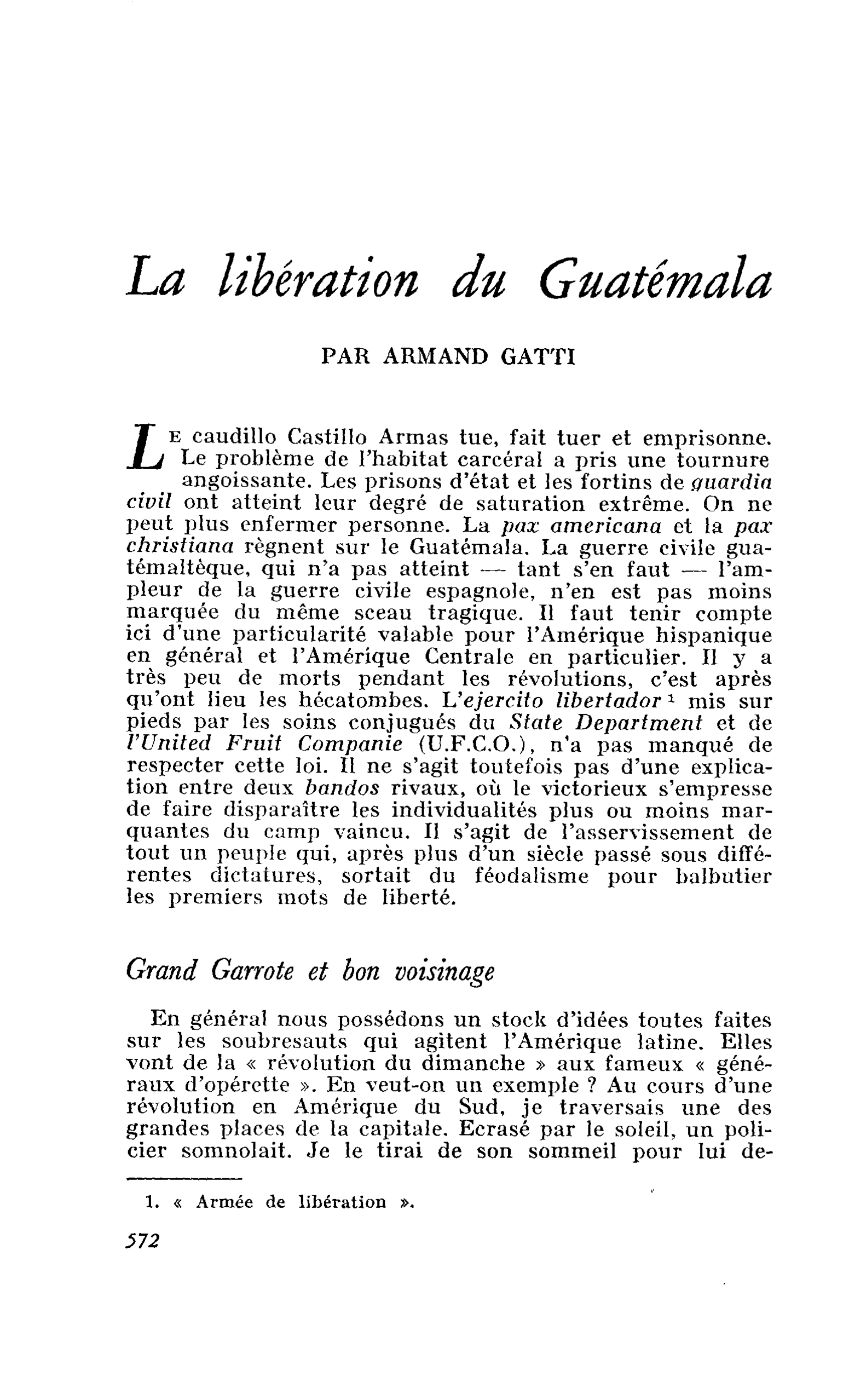 La libération du Guatemala