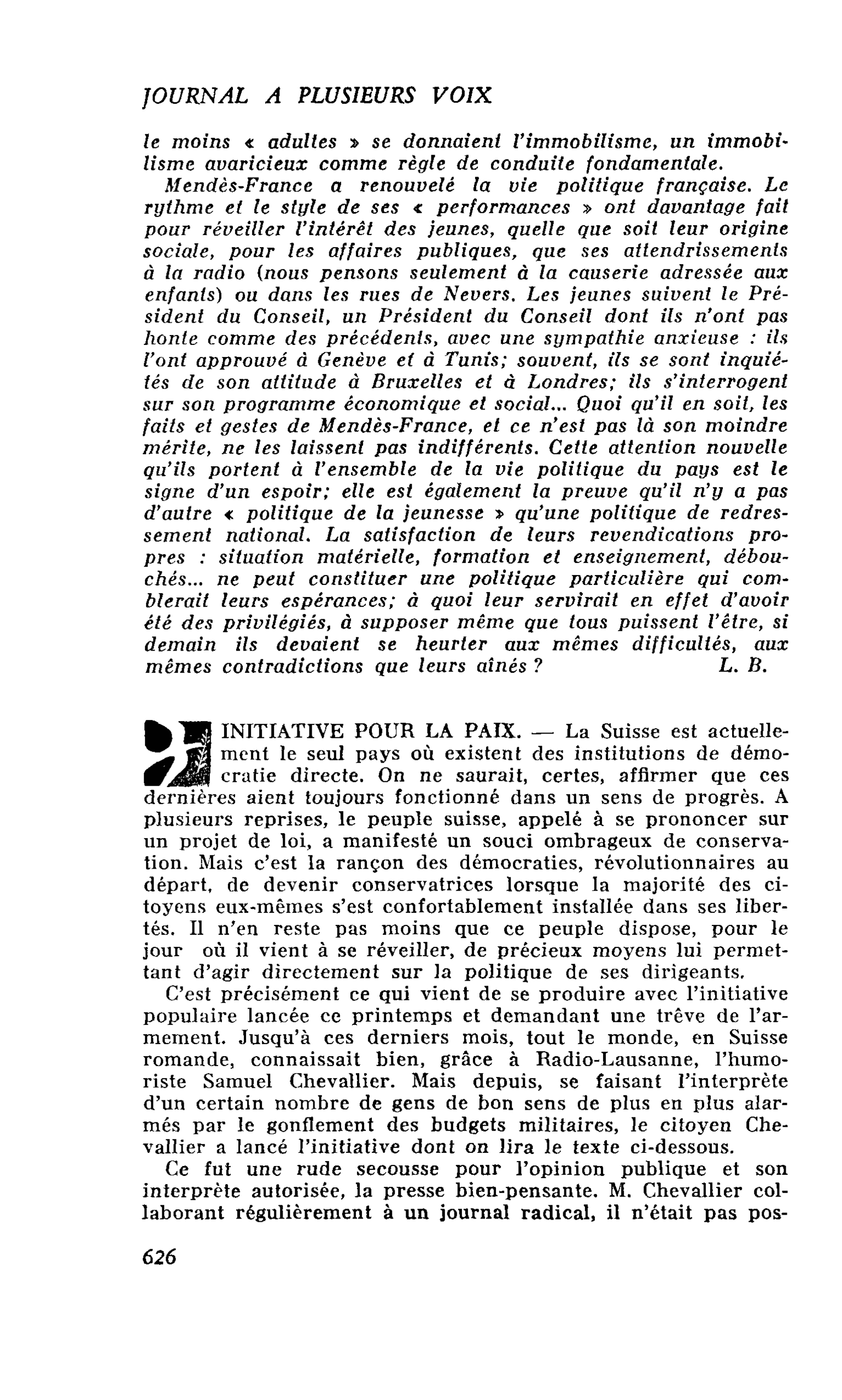 INITIATIVE POUR LA PAIX