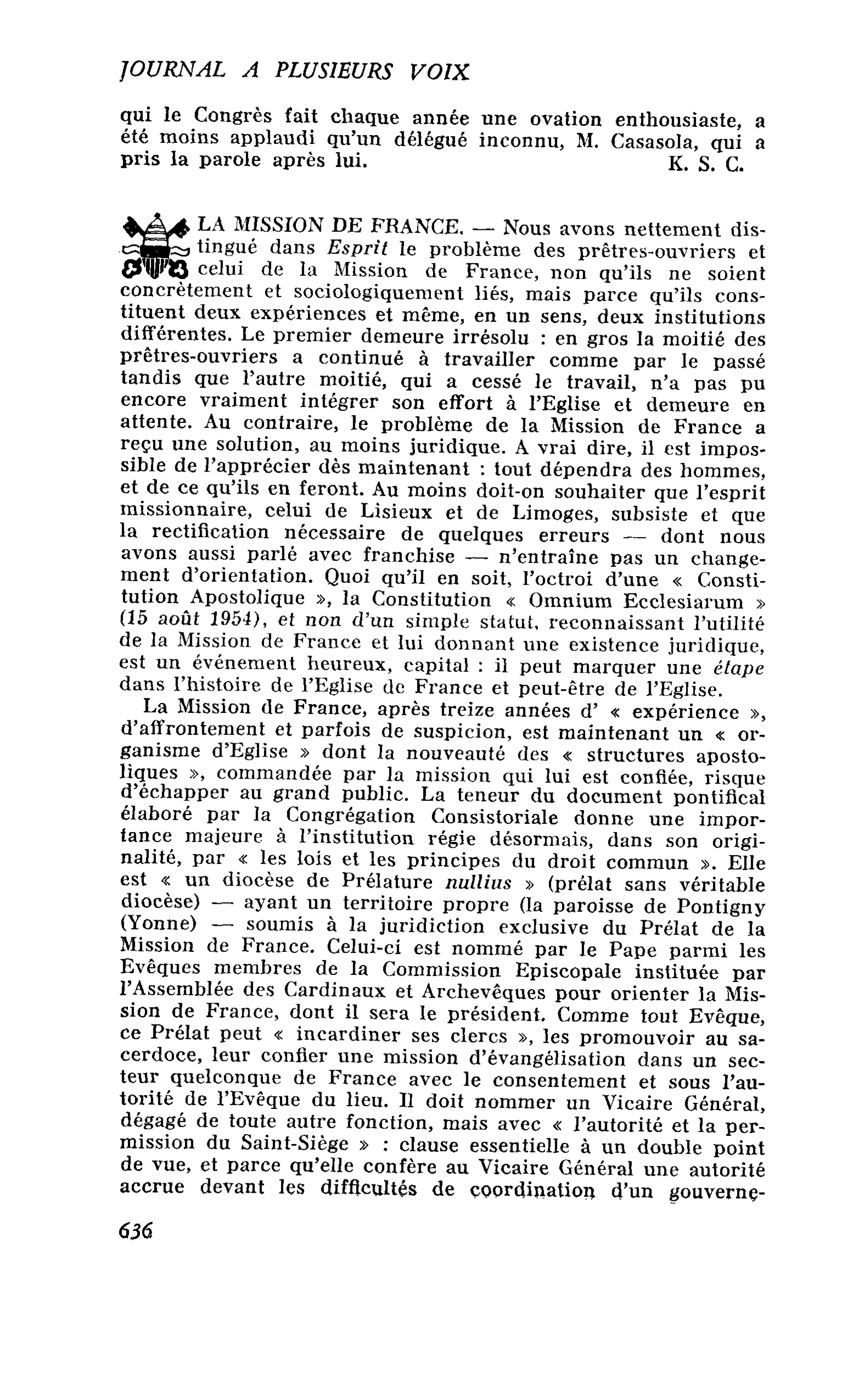 La mission de France