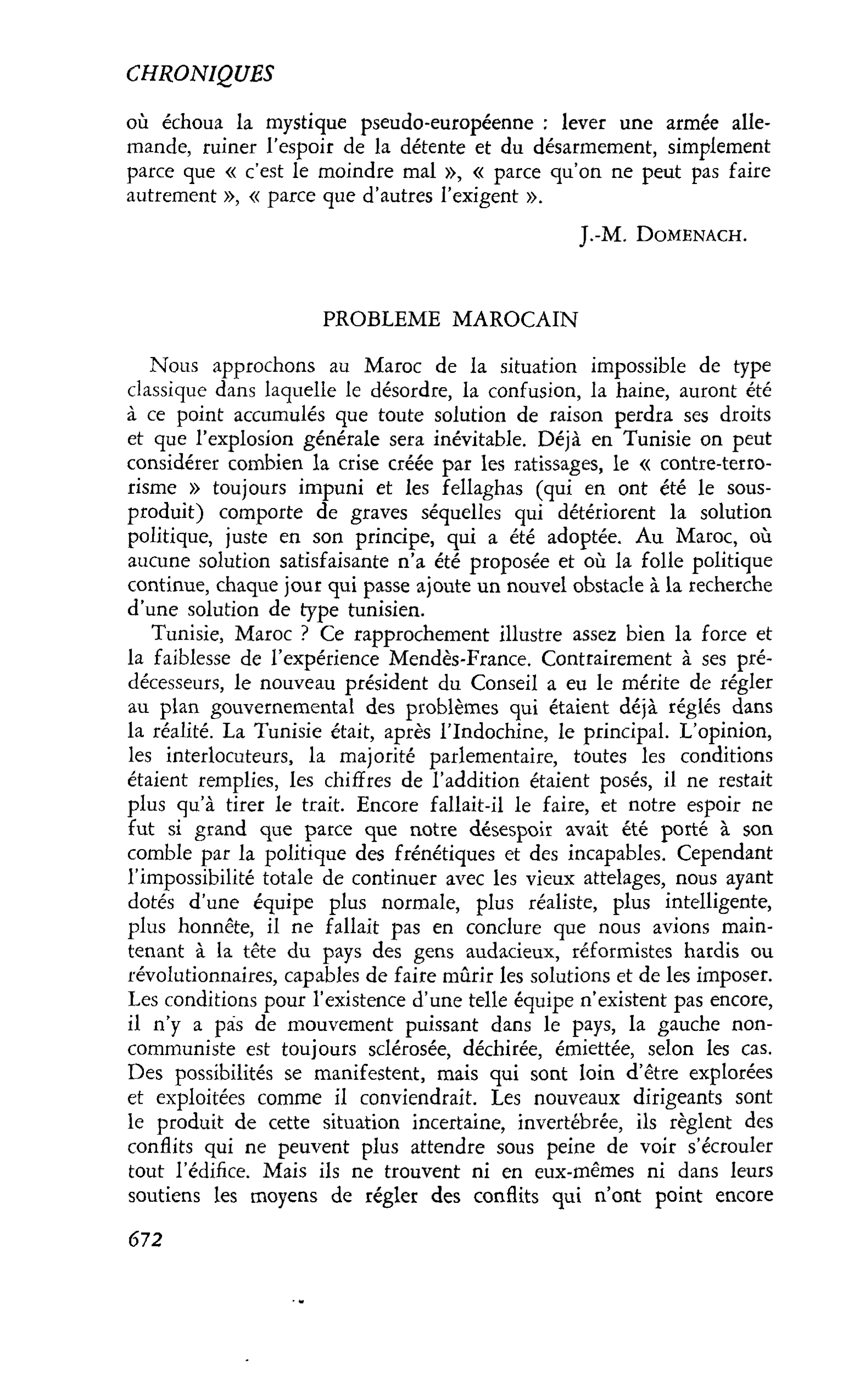 PROBLEME MAROCAIN