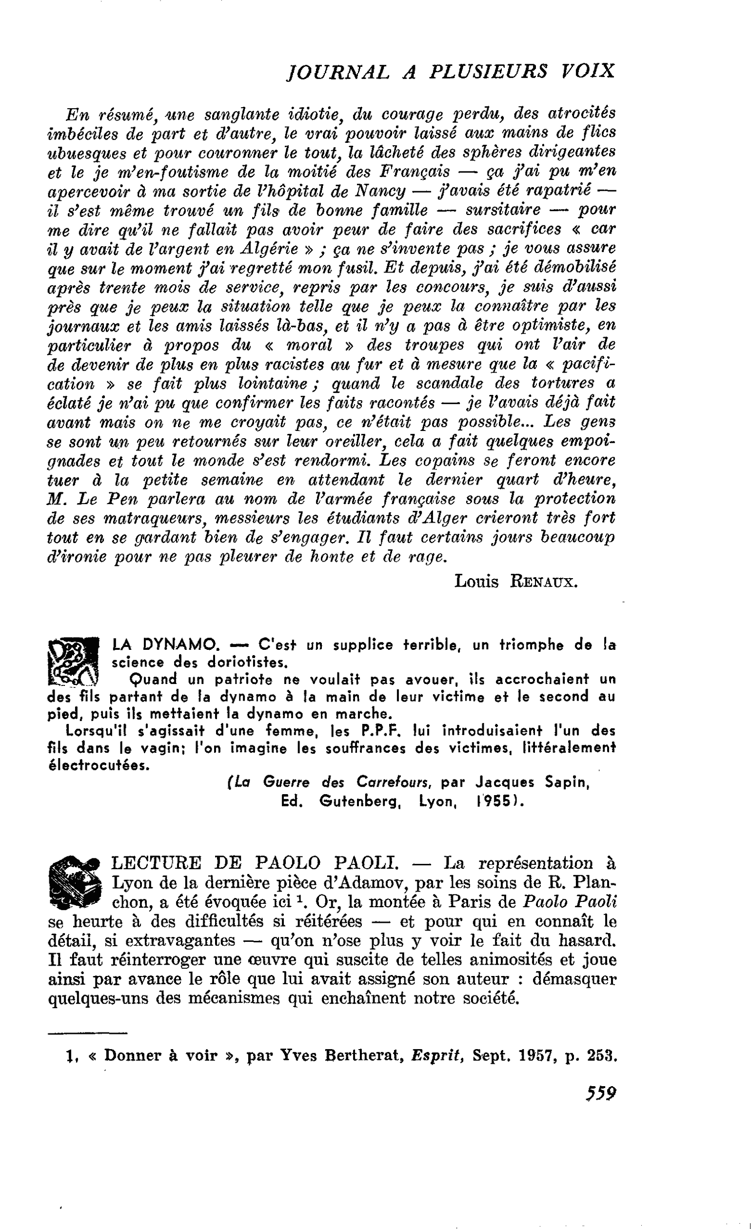 LECTURE DE PAOLO PAOLI