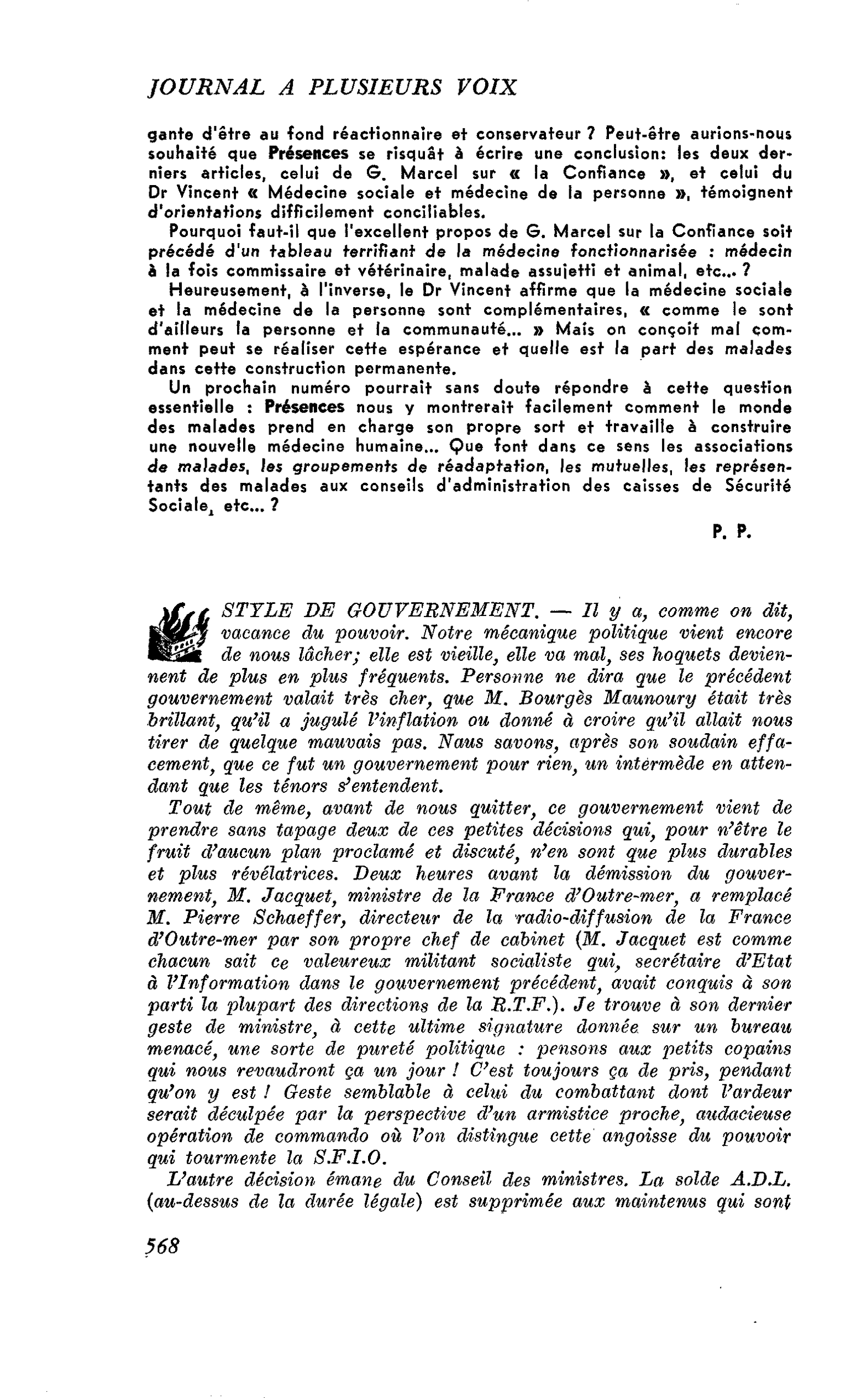 STYLE DE GOUVERNEMENT
