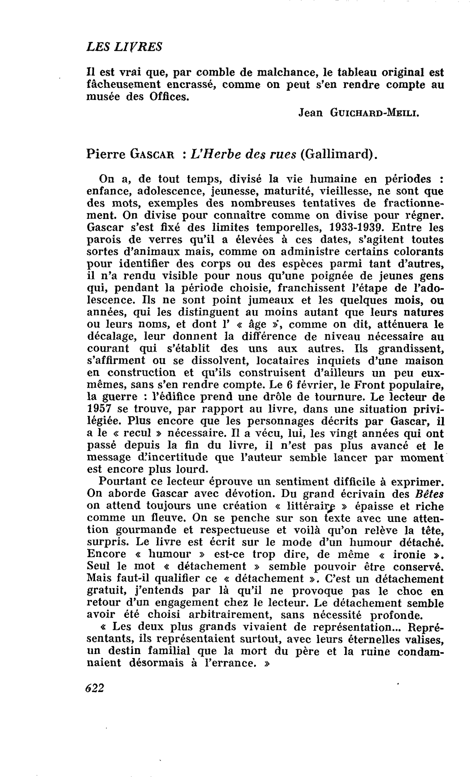 Pierre Gascar : L’Herbe des rues