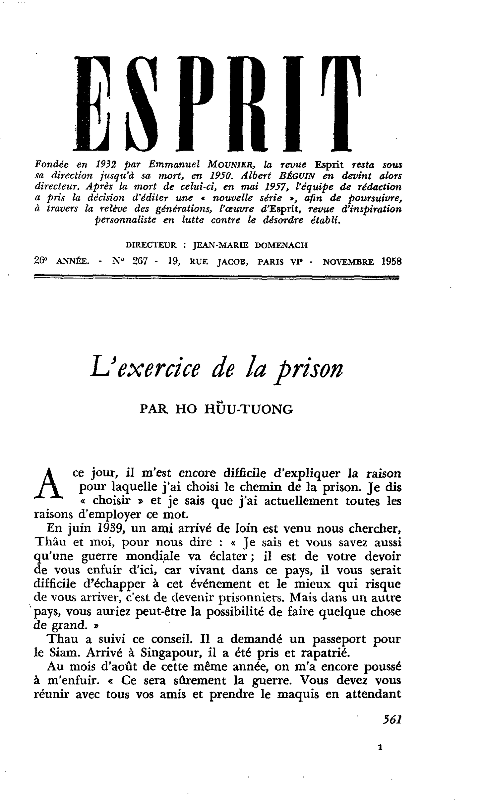 L’exercice de la prison