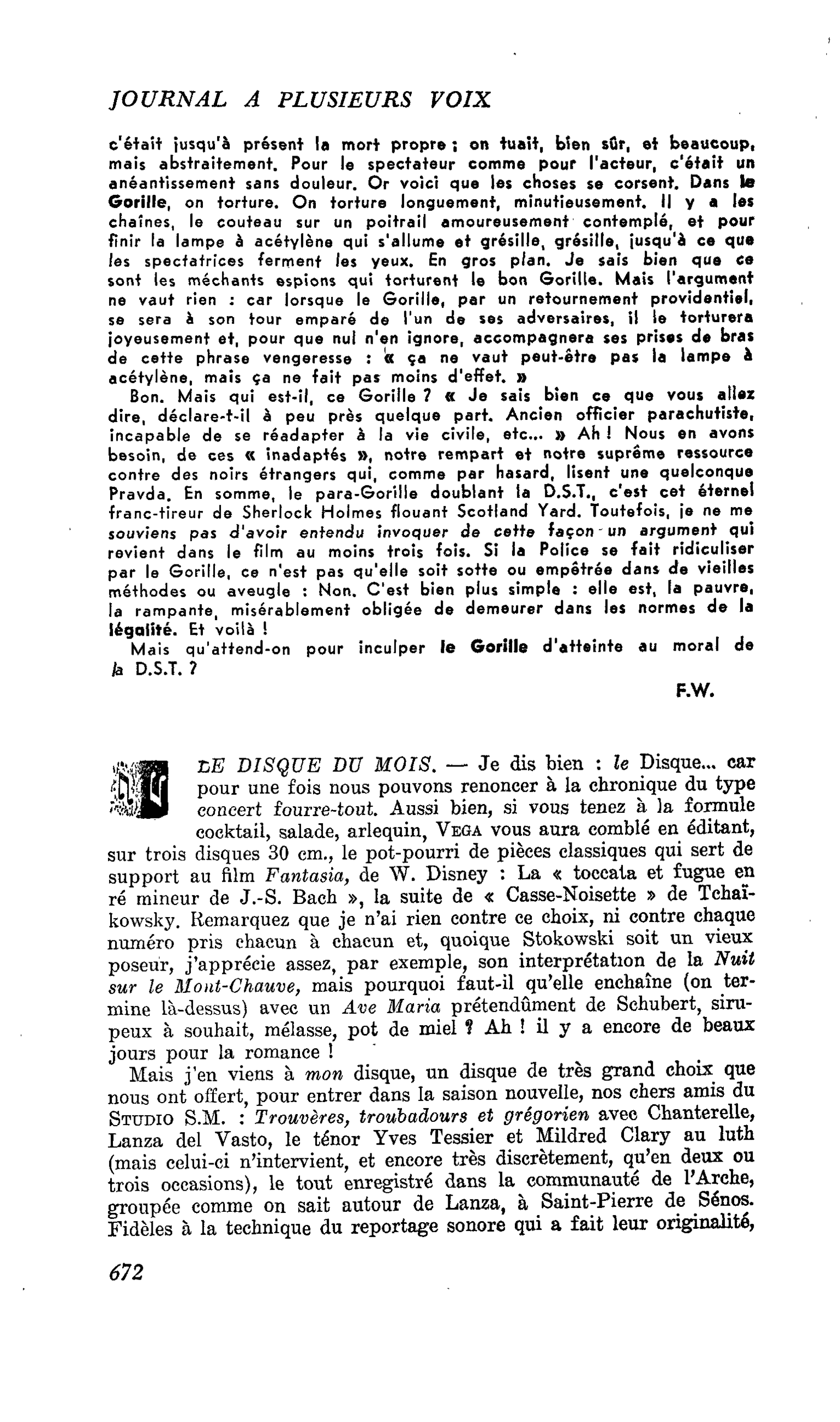 LE DISQUE DU MOIS