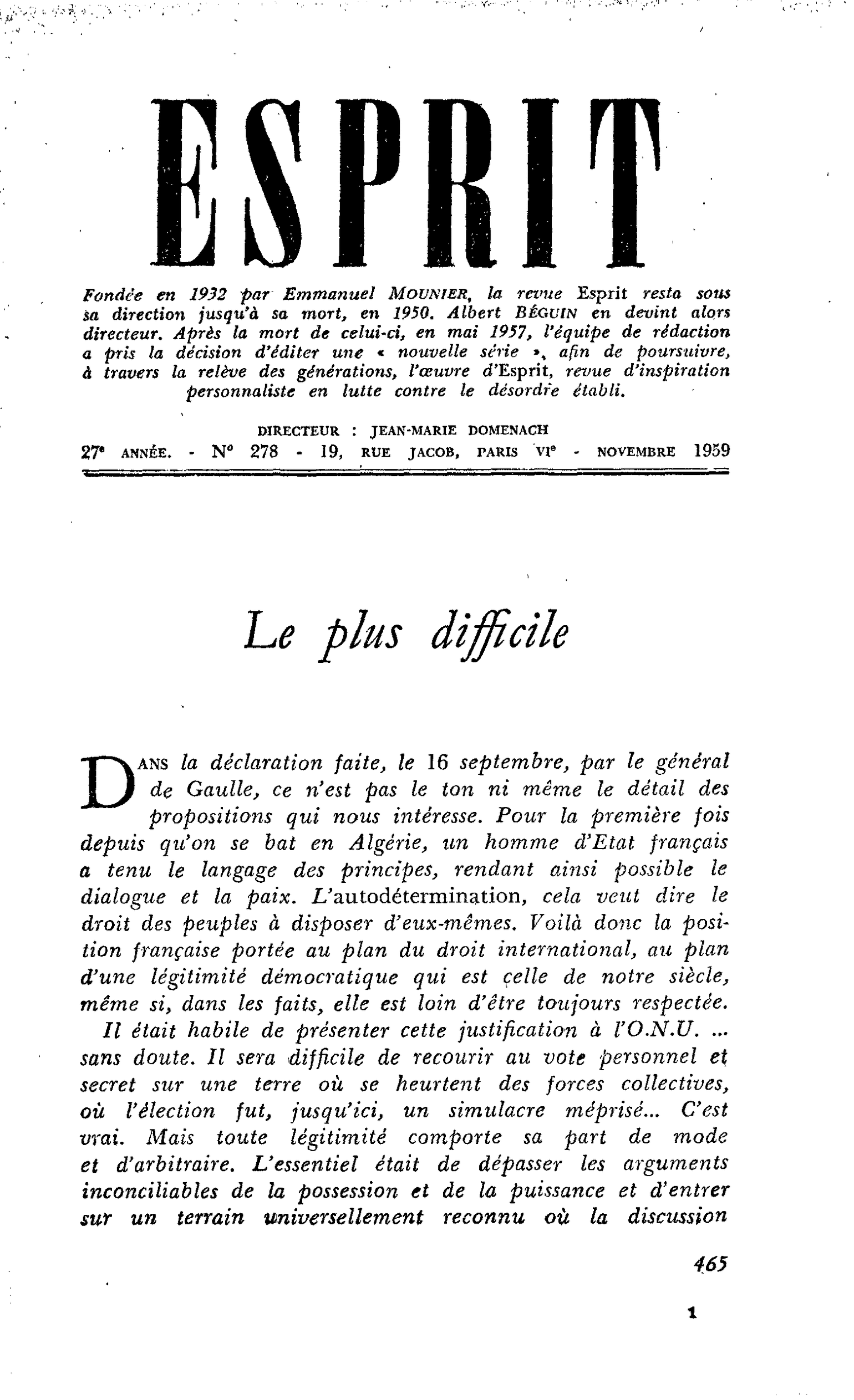 Le plus difficile