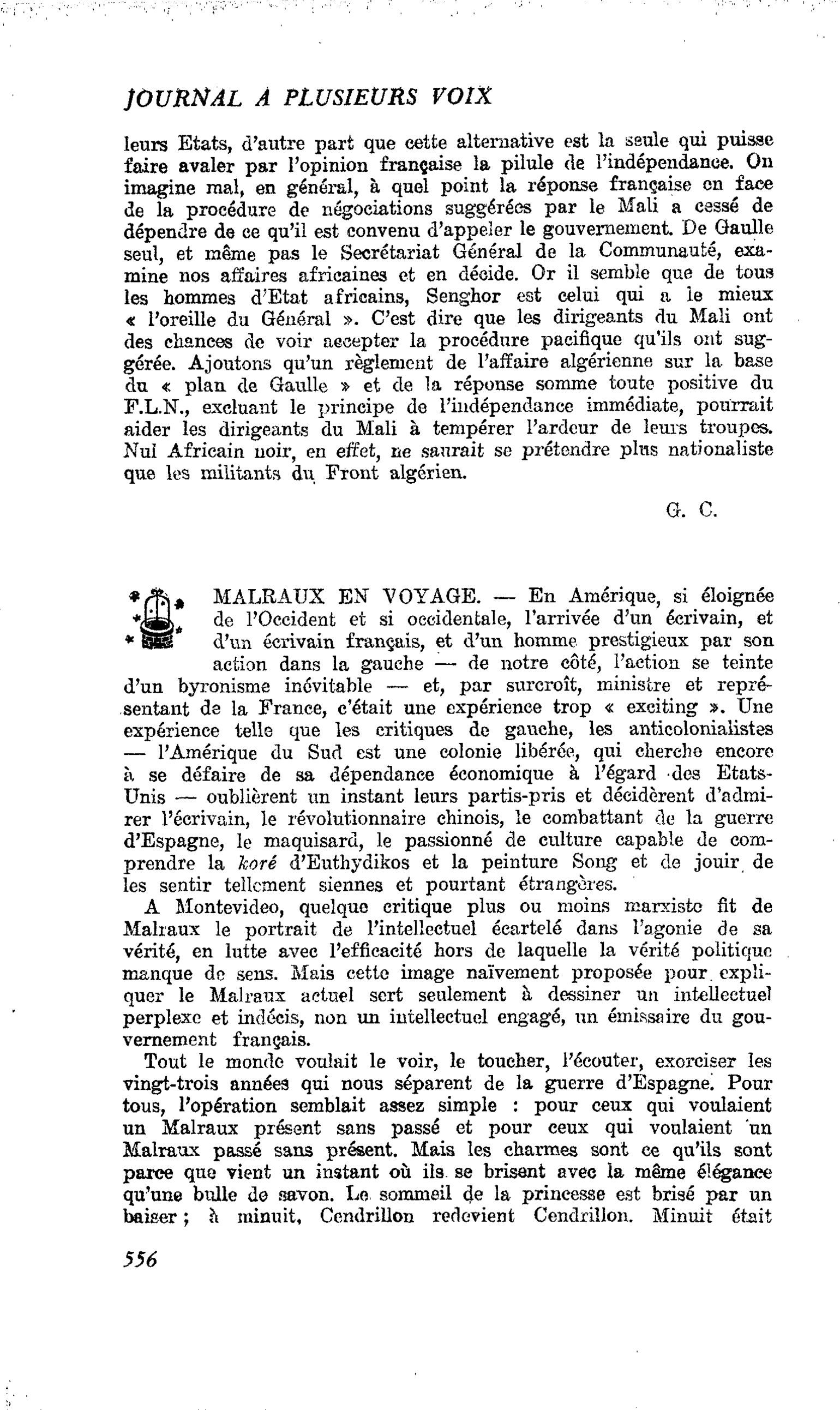 MALRAUX EN VOYAGE