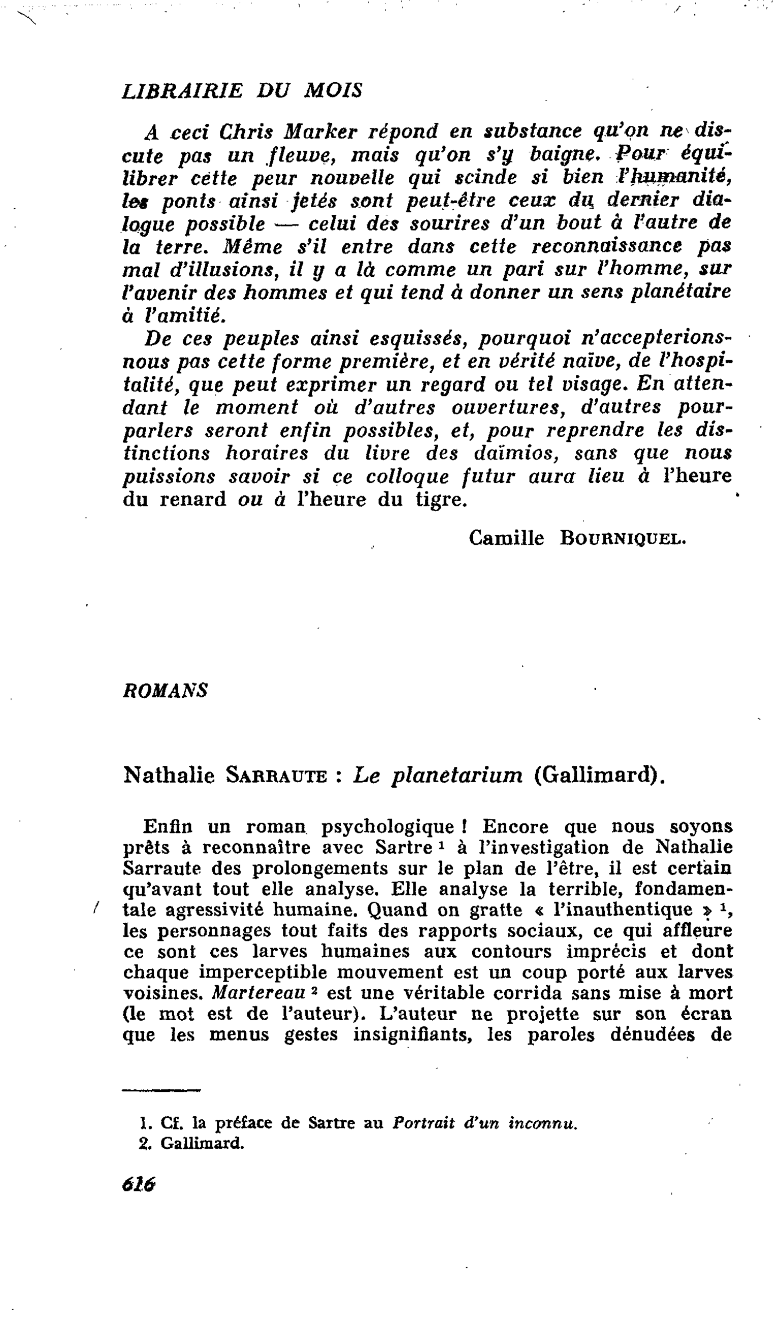 Nathalie Sarraute : Le planétarium
