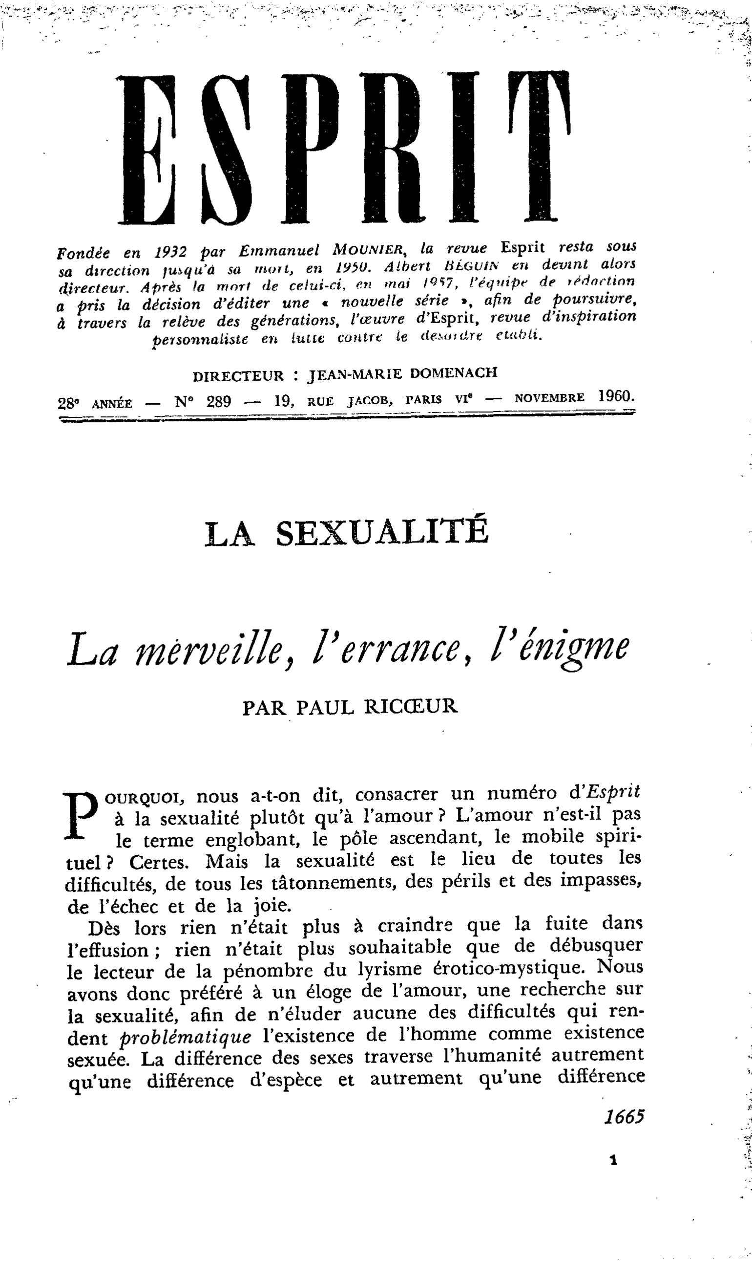 La merveille, l’errance, l’énigme