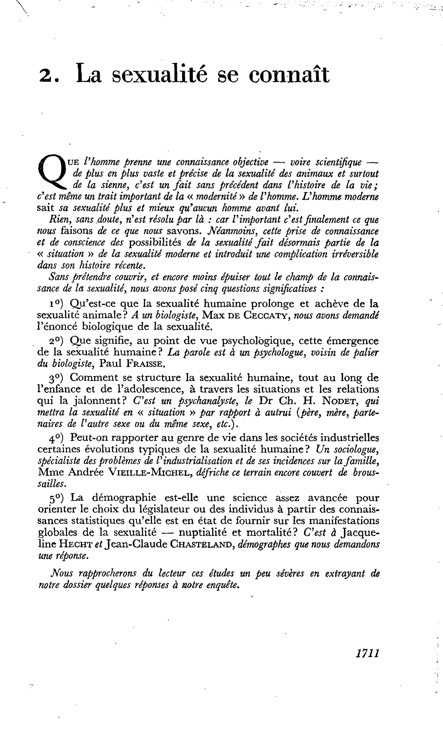 2. La sexualité se connaît
