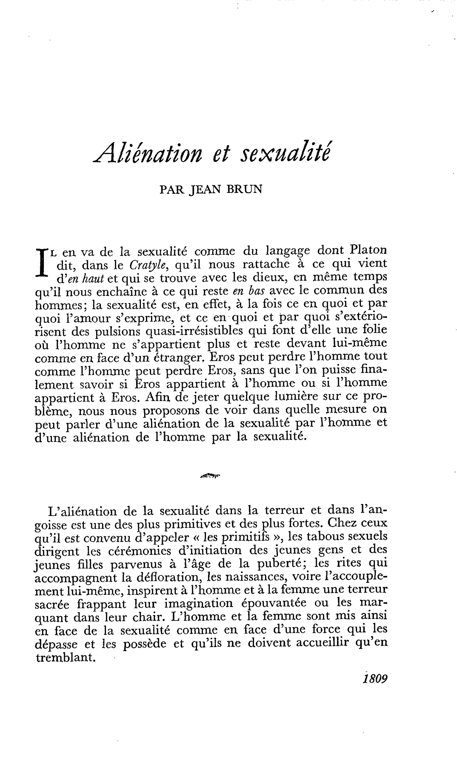 Aliénation et sexualité