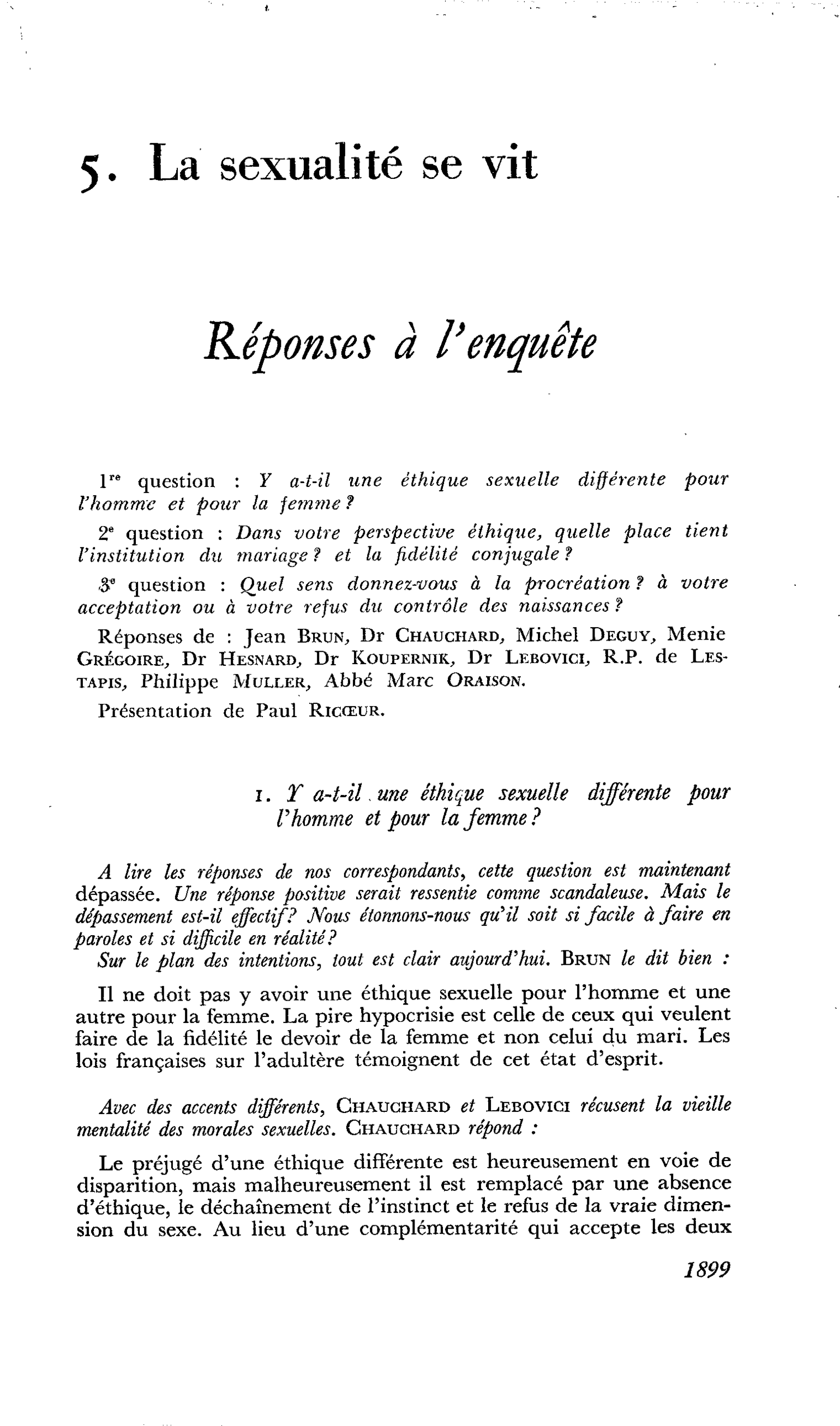 Réponses a l’enquête