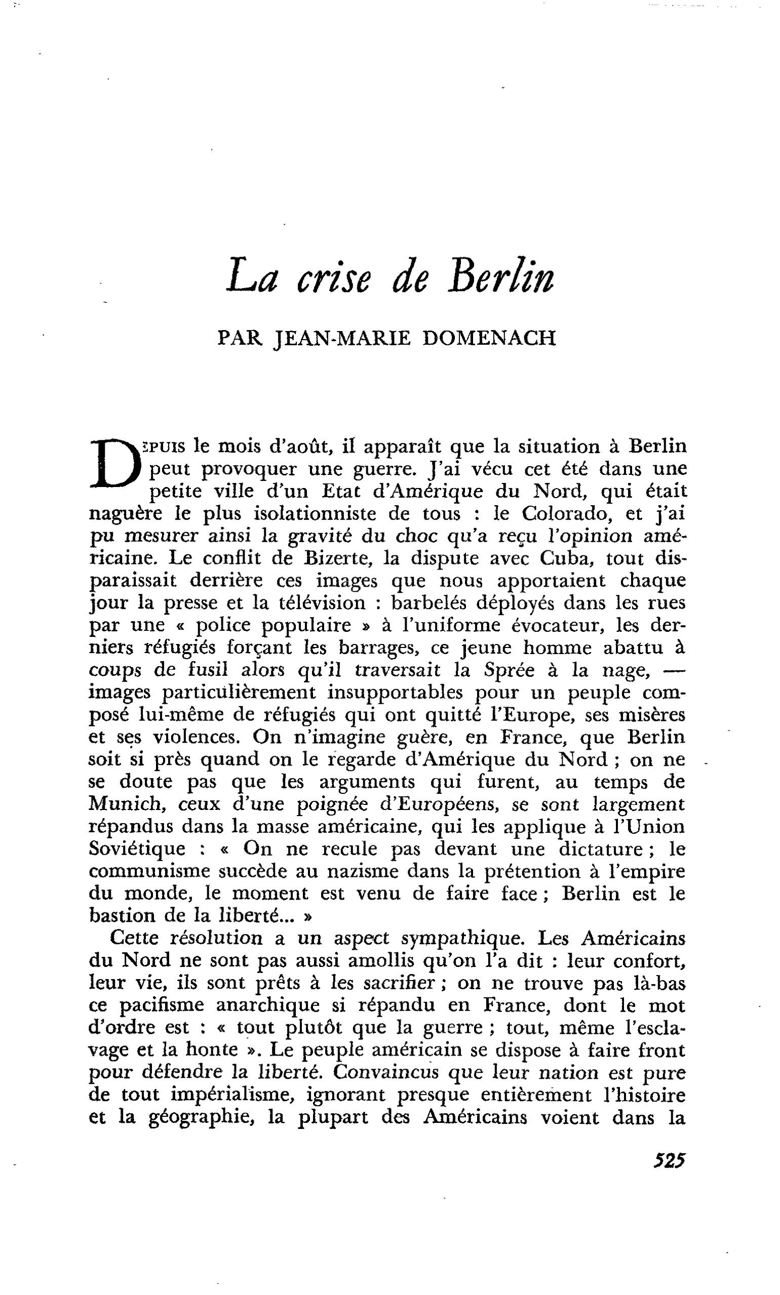 La crise de Berlin