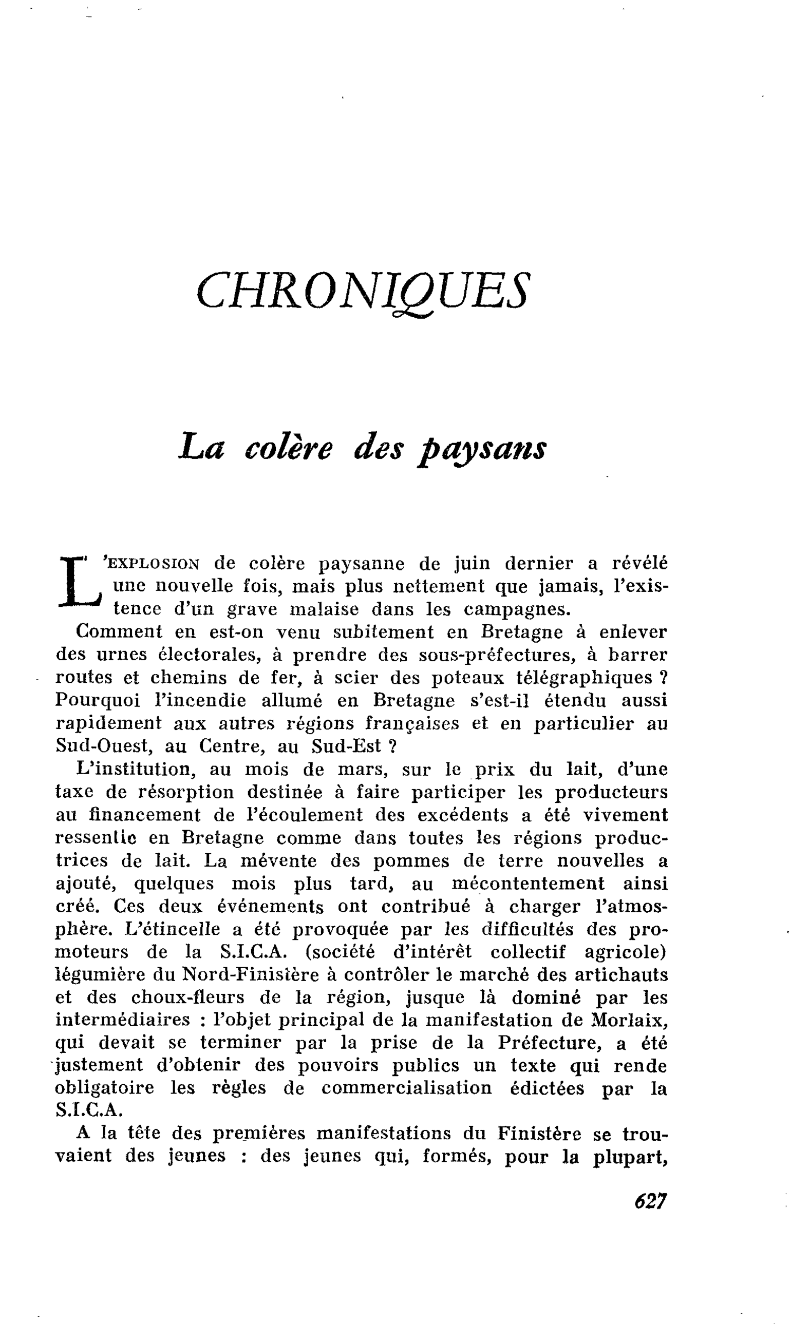 La colère des paysans