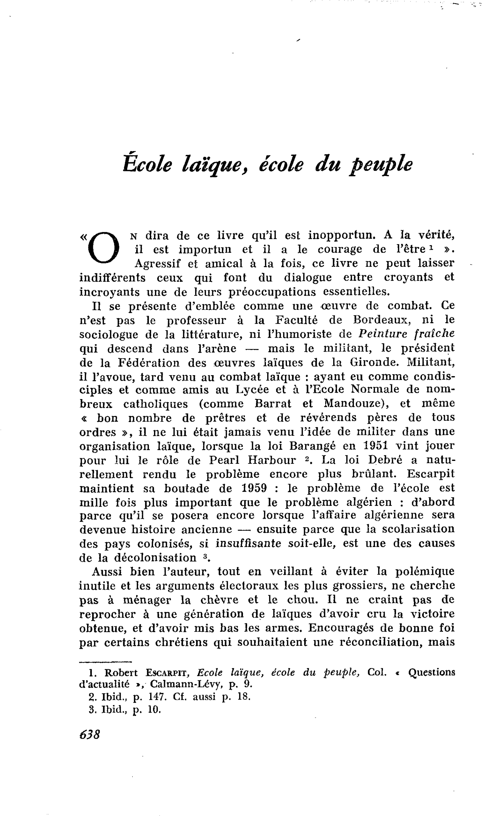 École laïque, école du peuple
