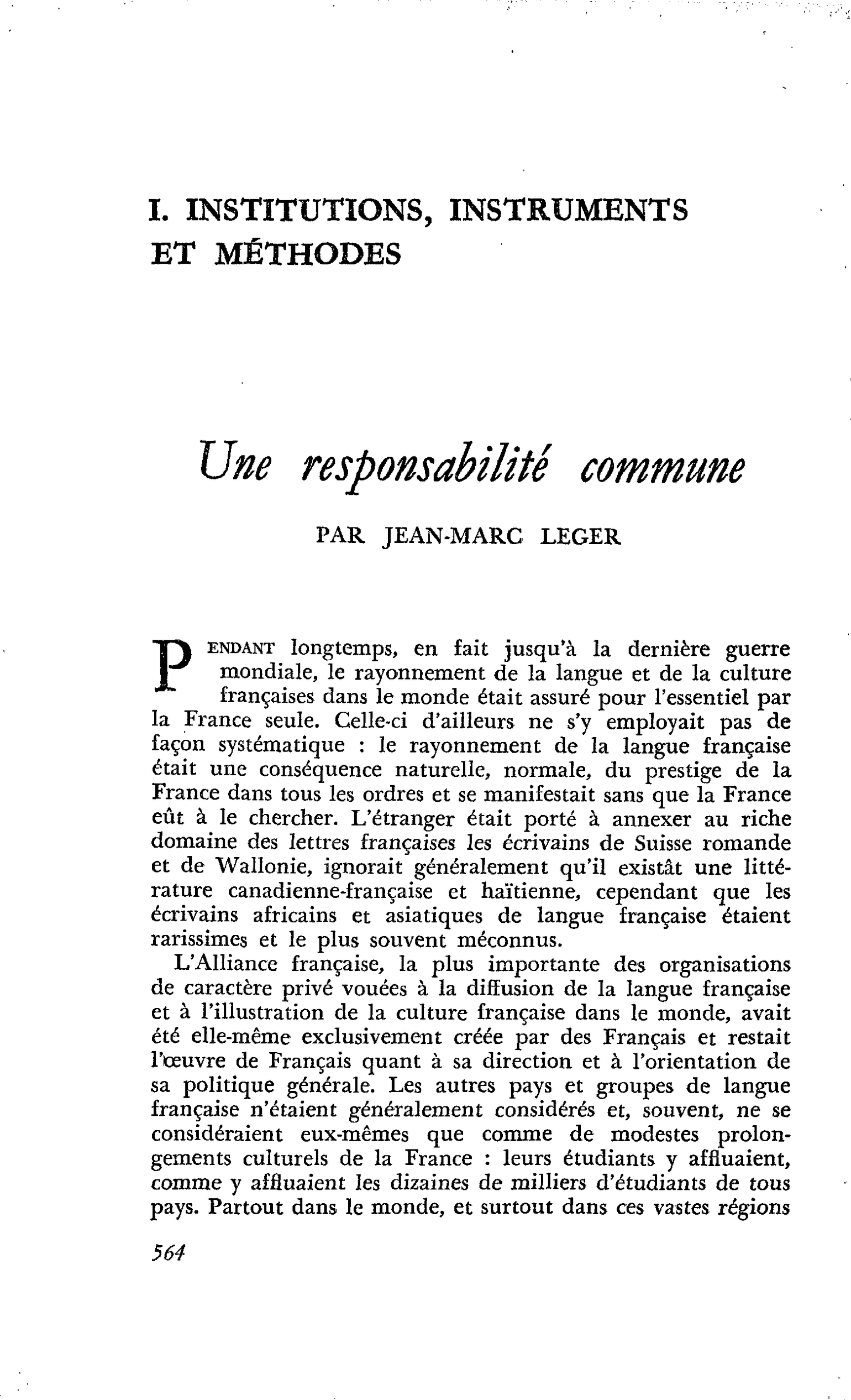 Une responsabilité commune