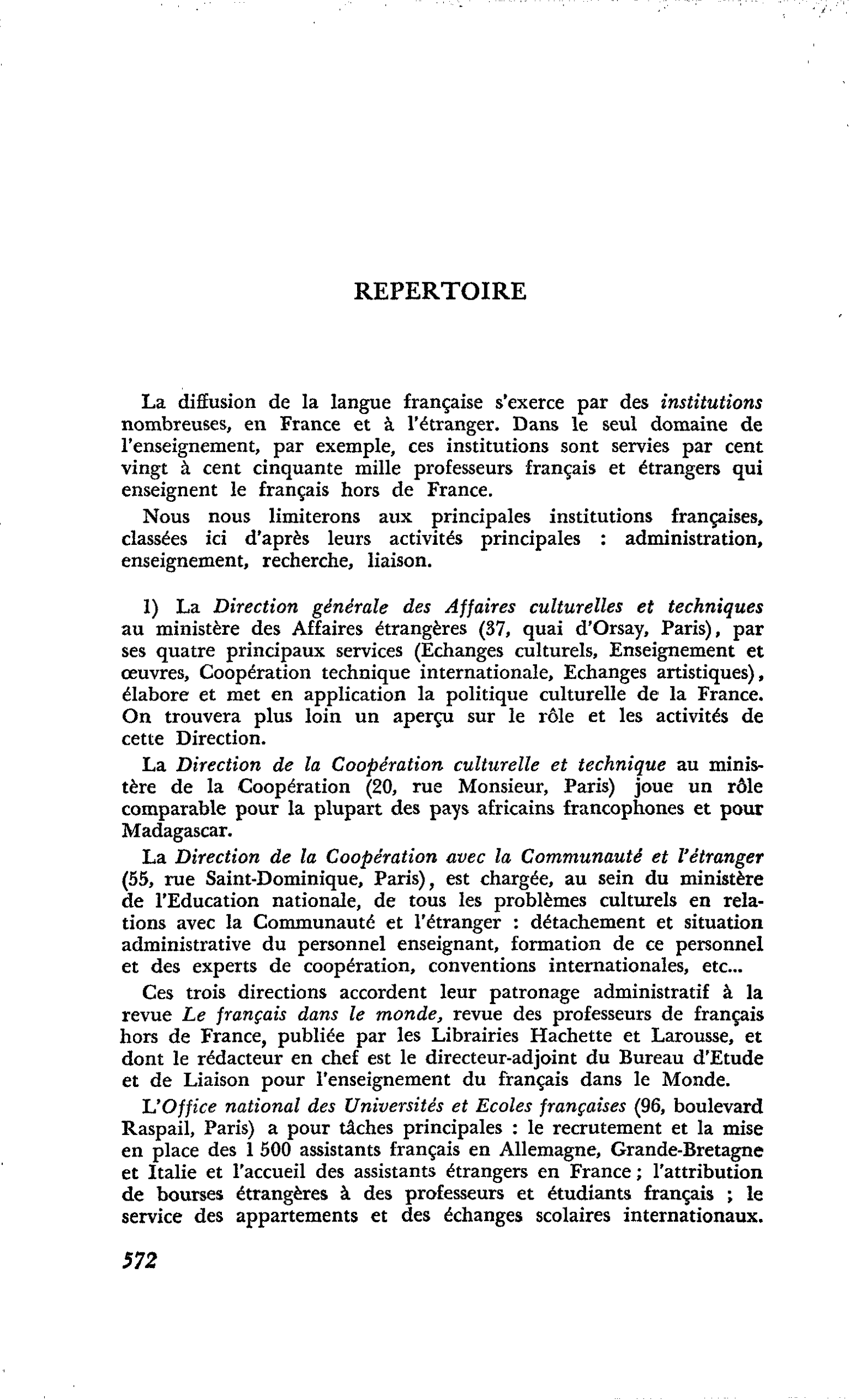 REPERTOIRE