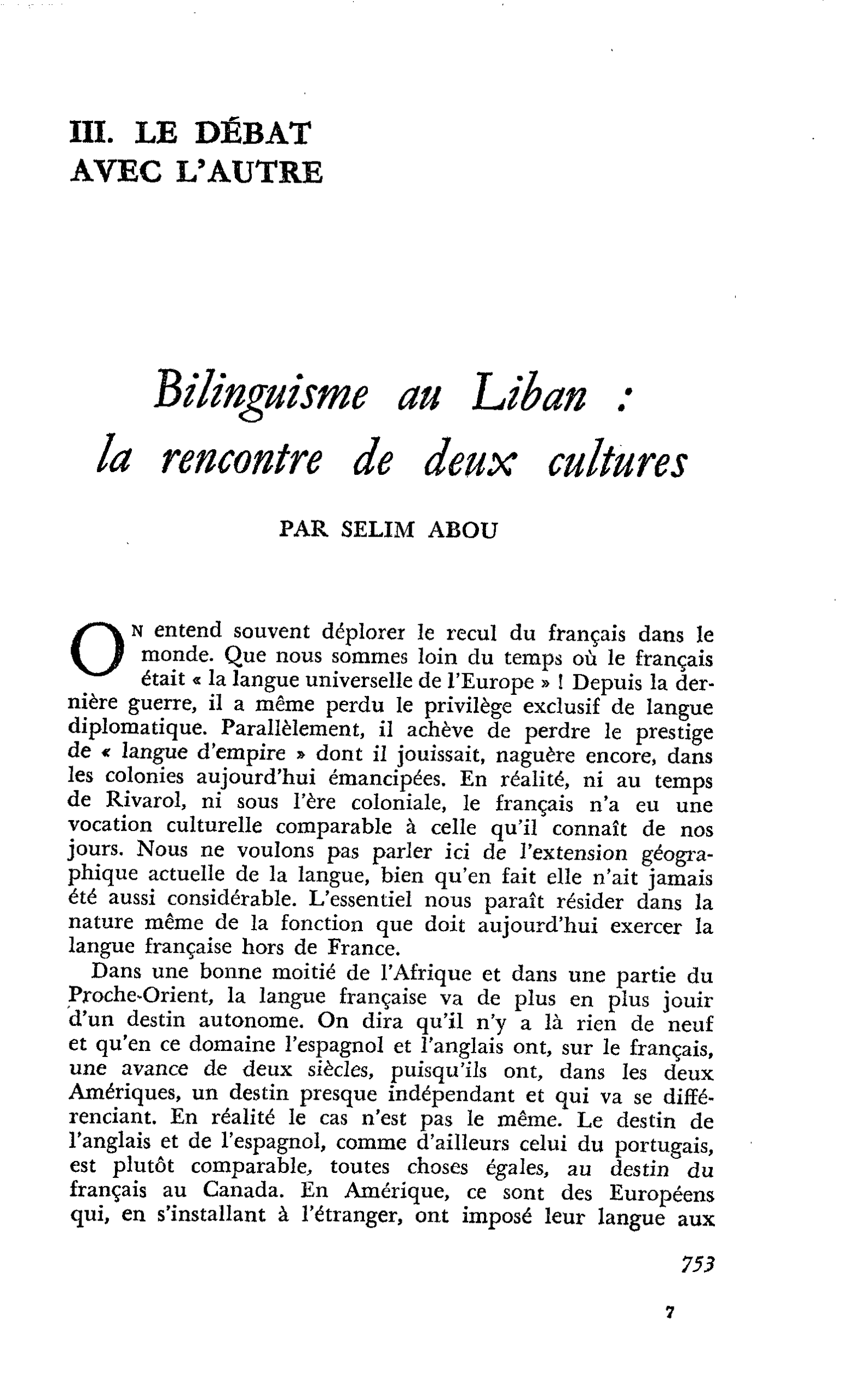 Bilinguisme au Liban : la rencontre de deux cultures