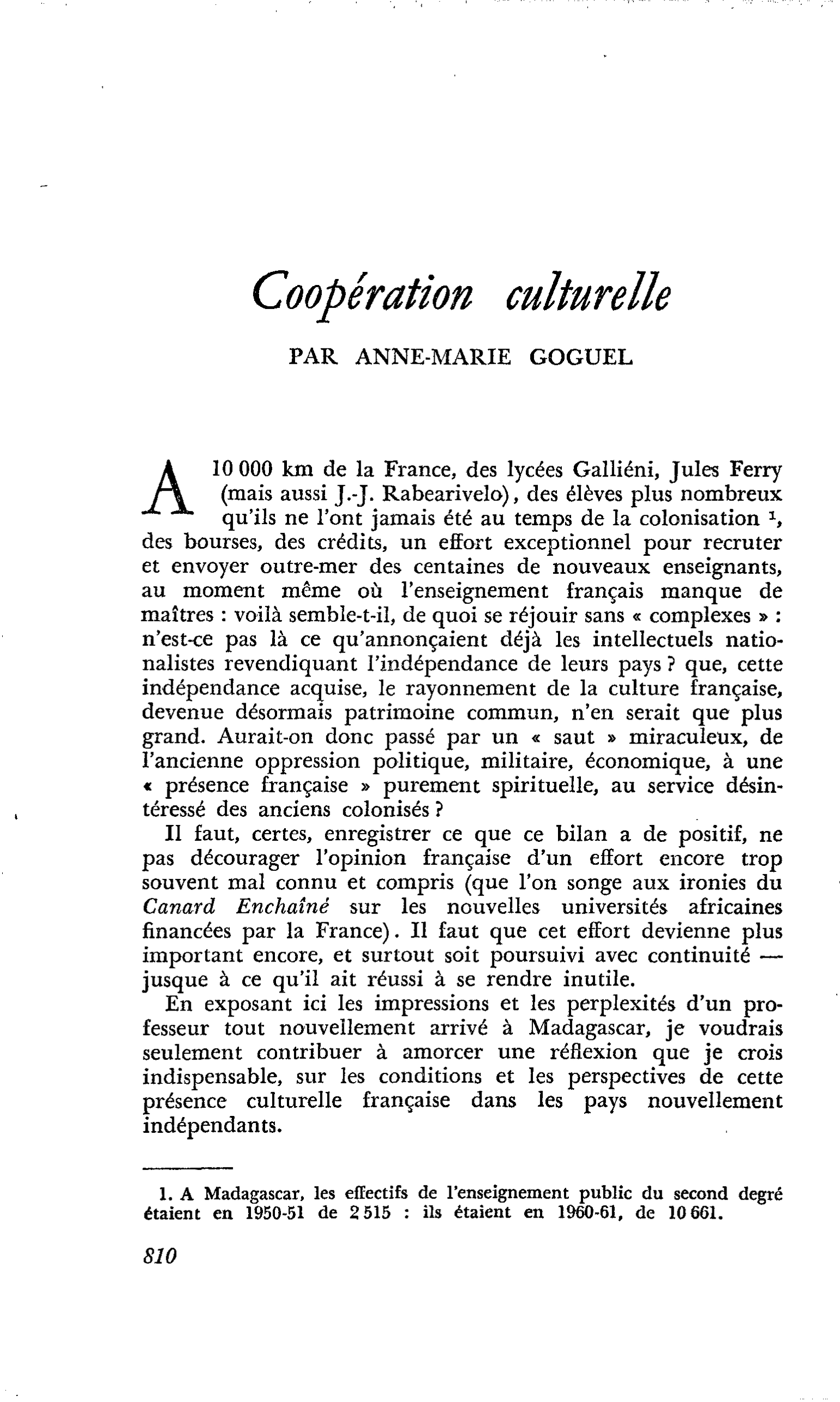 Coopération culturelle