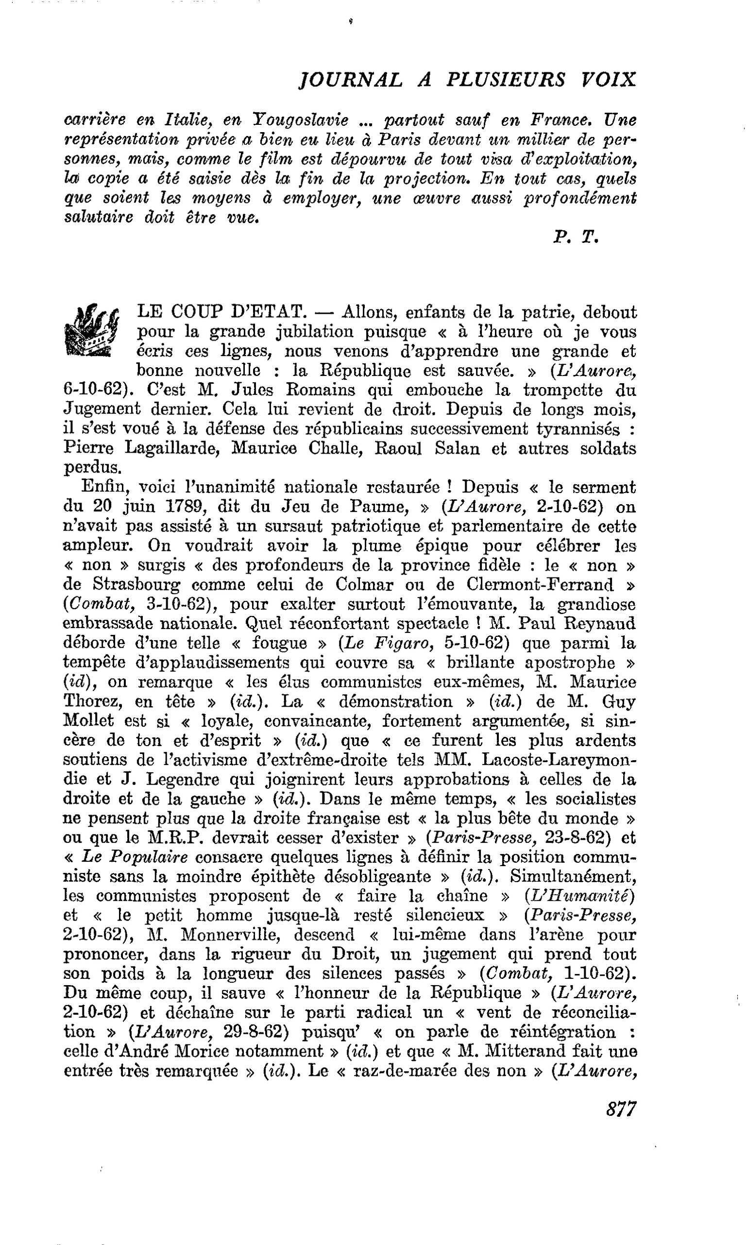 LE COUP D’ETAT
