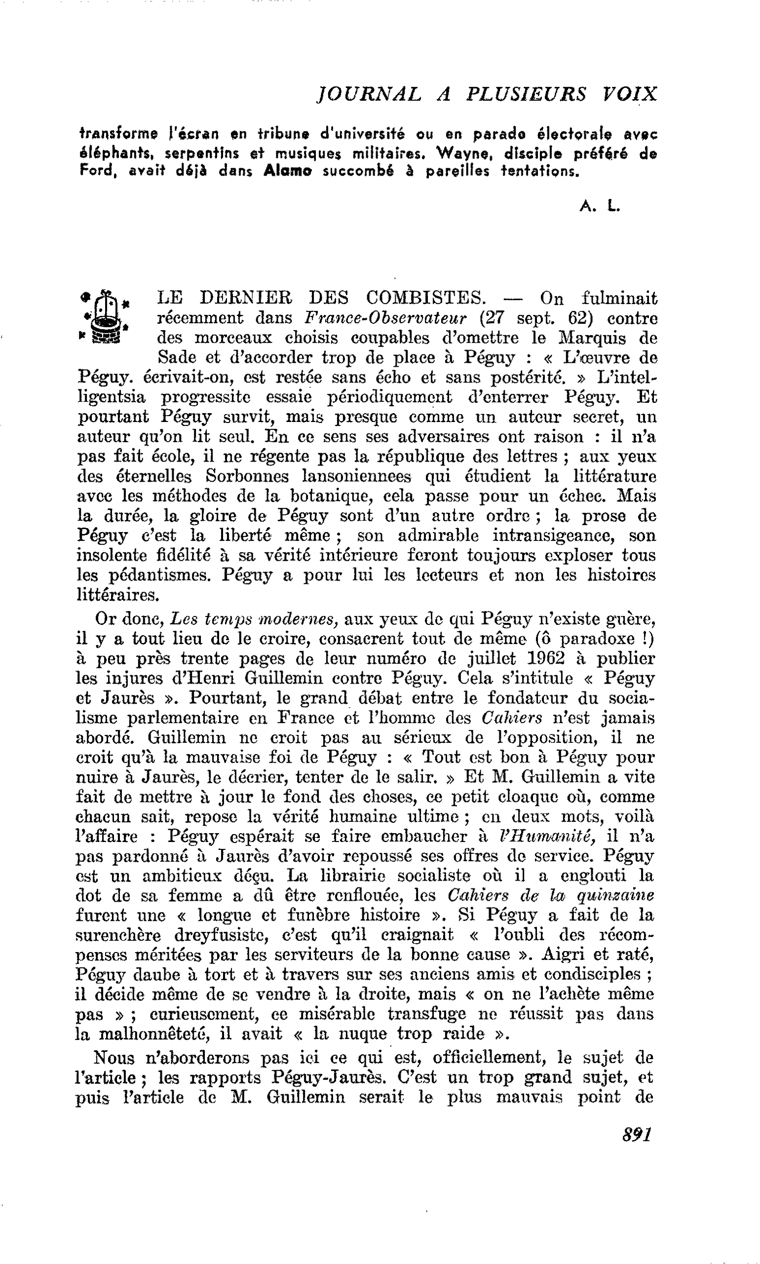 LE DERNIER DES COMBISTES