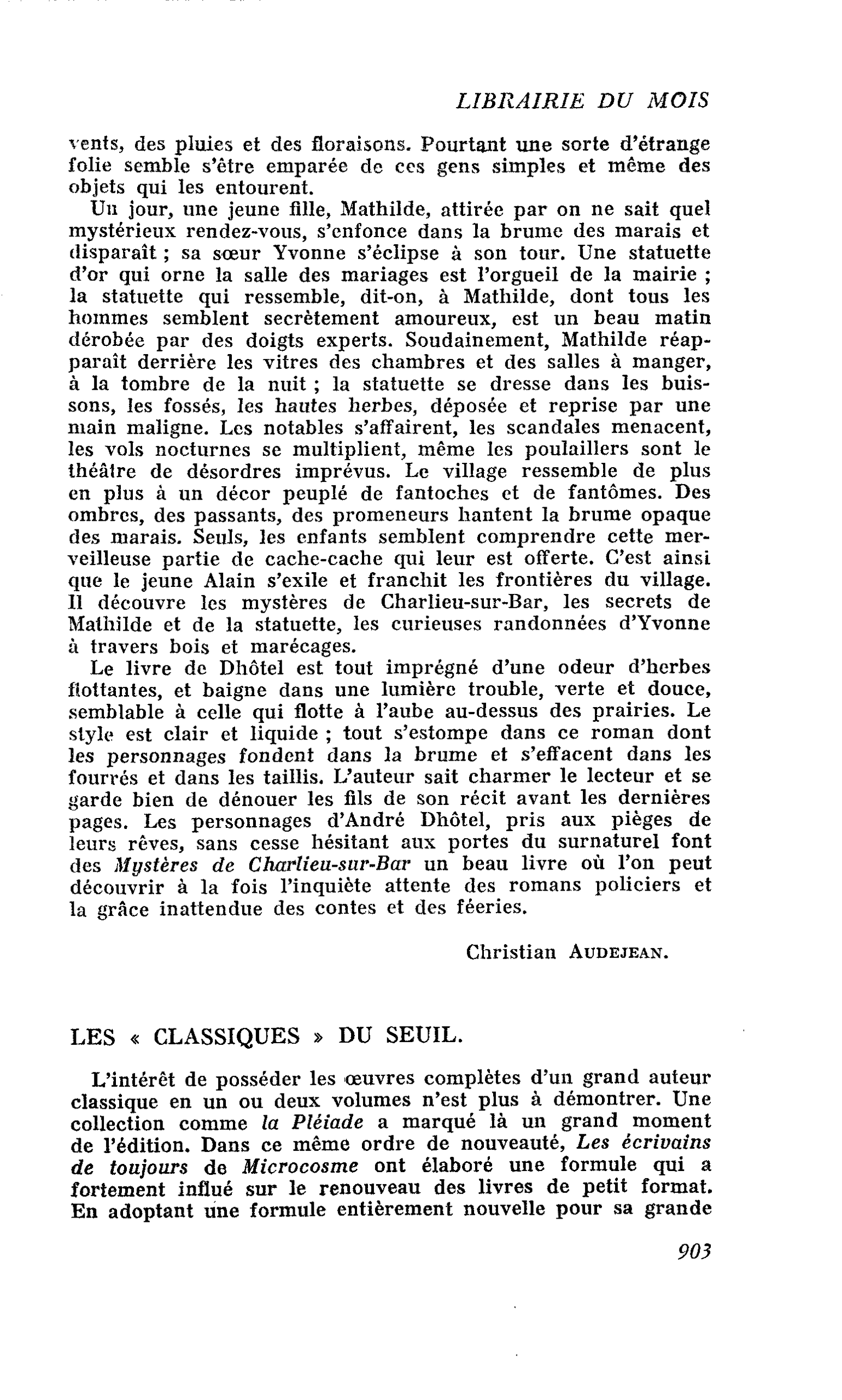 LES « CLASSIQUES » DU SEUIL