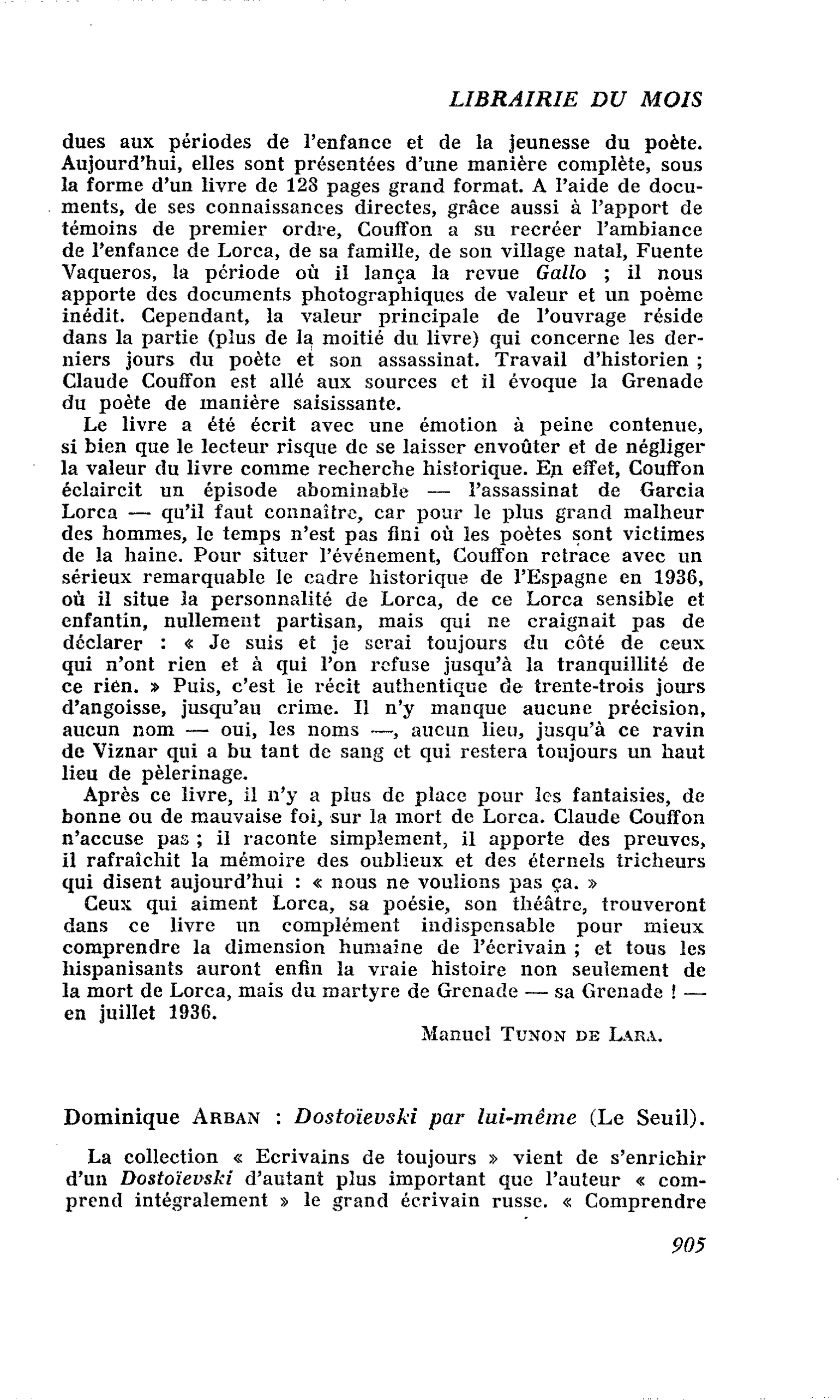 Dominique Arban : Dostoïevski par lui-même