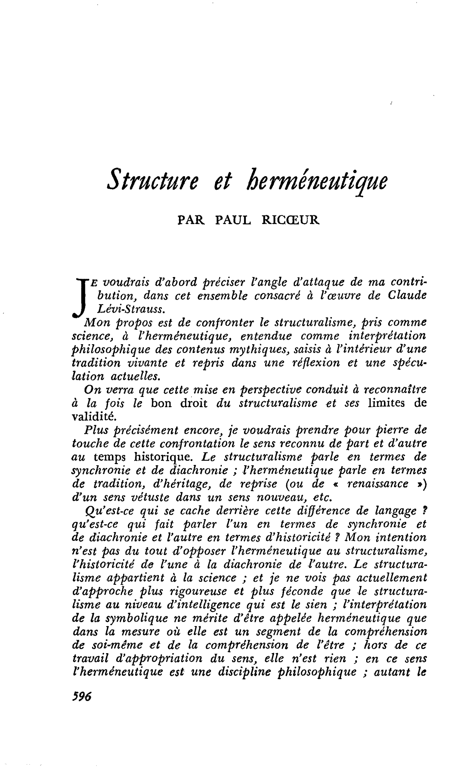 Structure et herméneutique
