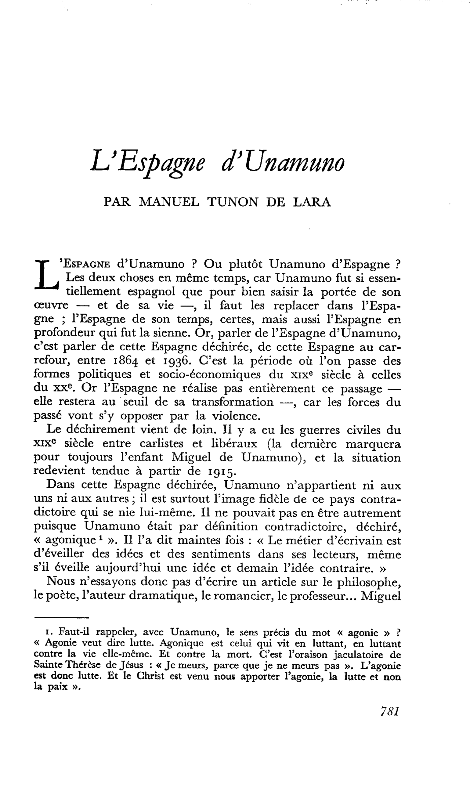 L’Espagne d’Unamuno