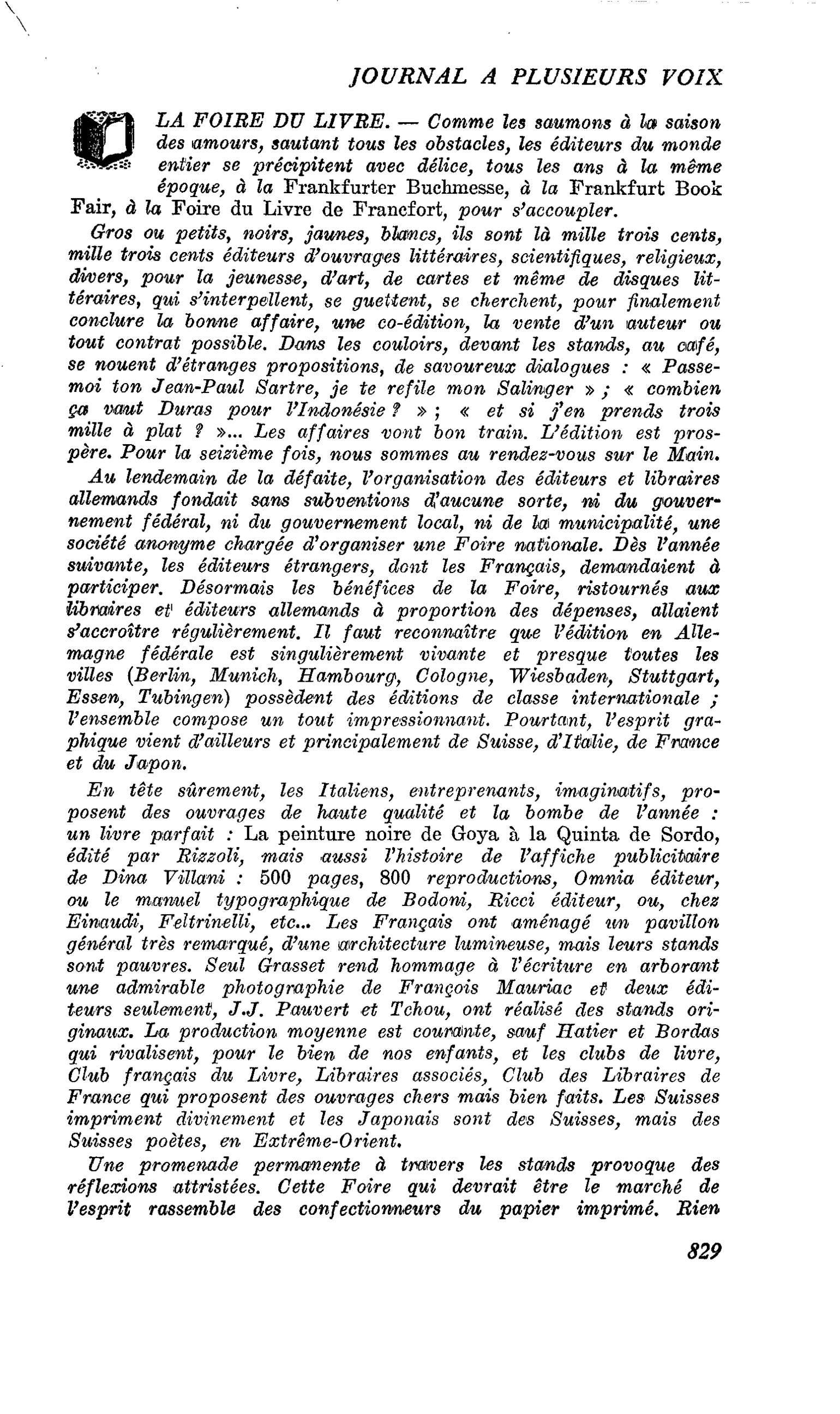 LA FOIRE DU LIVRE