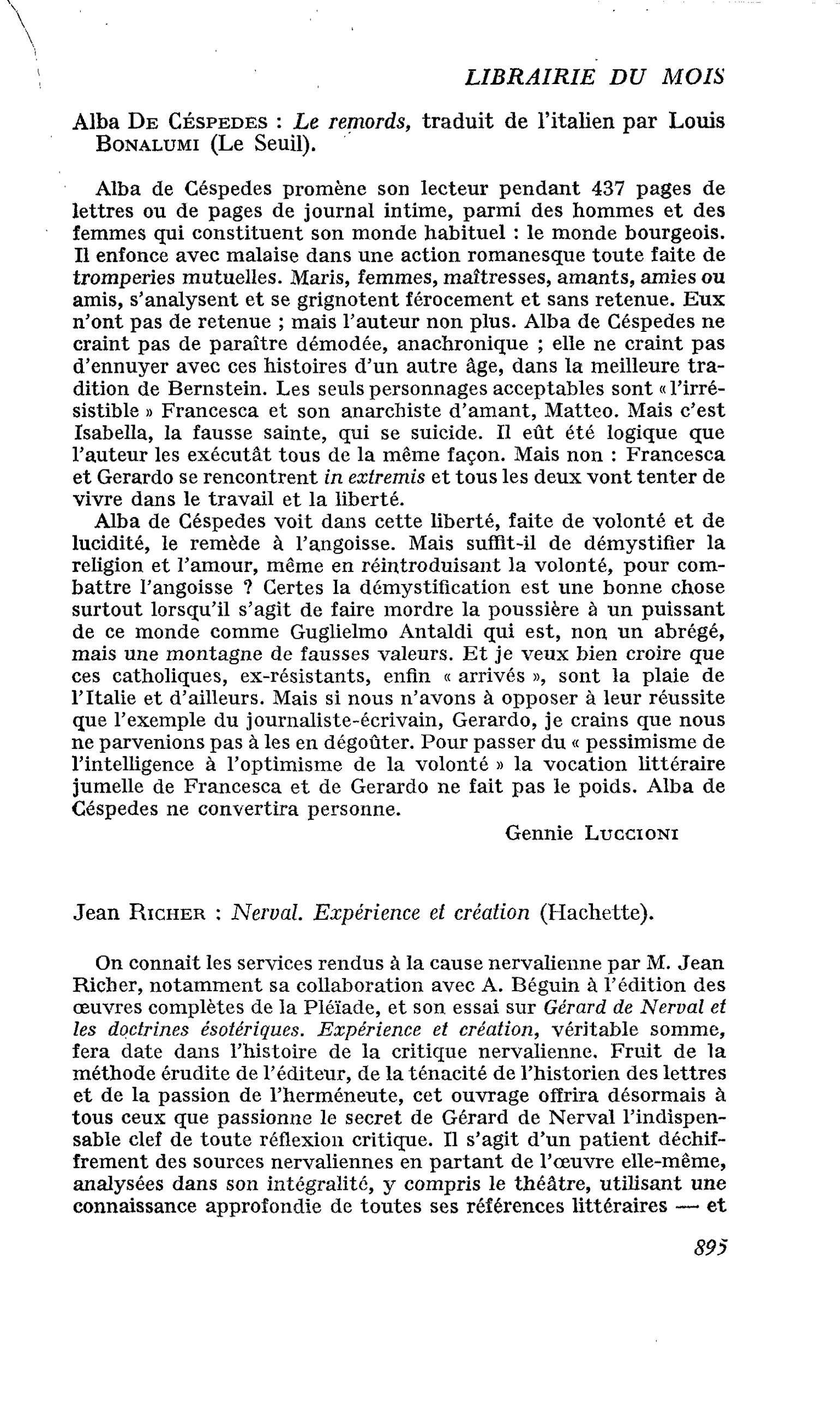Jean Richer : Nerval. Expérience et création